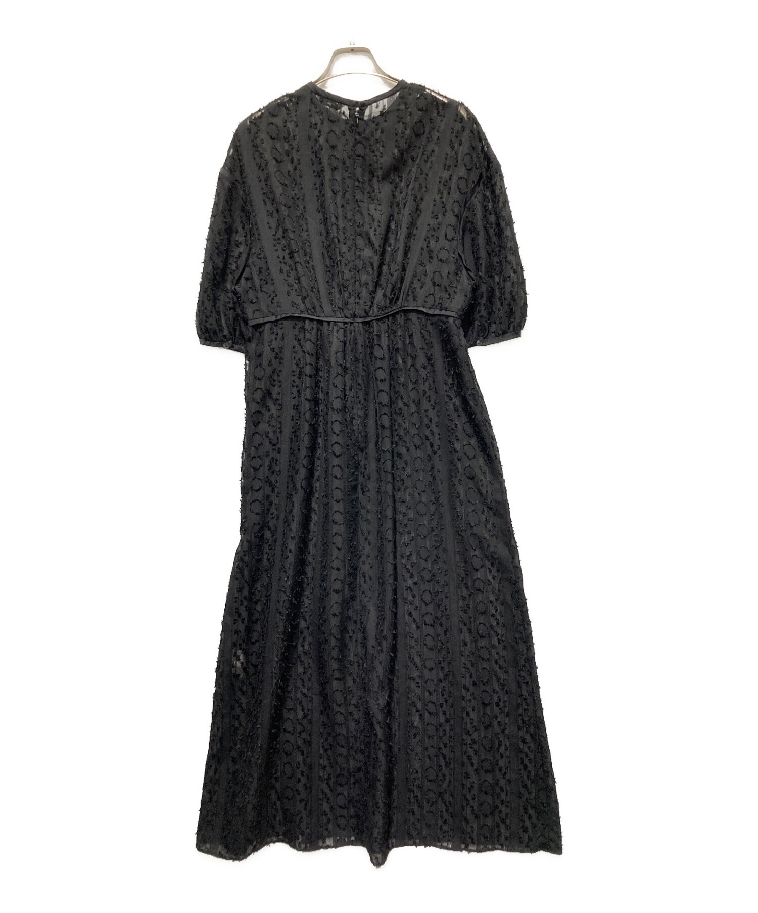 中古・古着通販】CLANE (クラネ) 半袖レースワンピース ブラック 