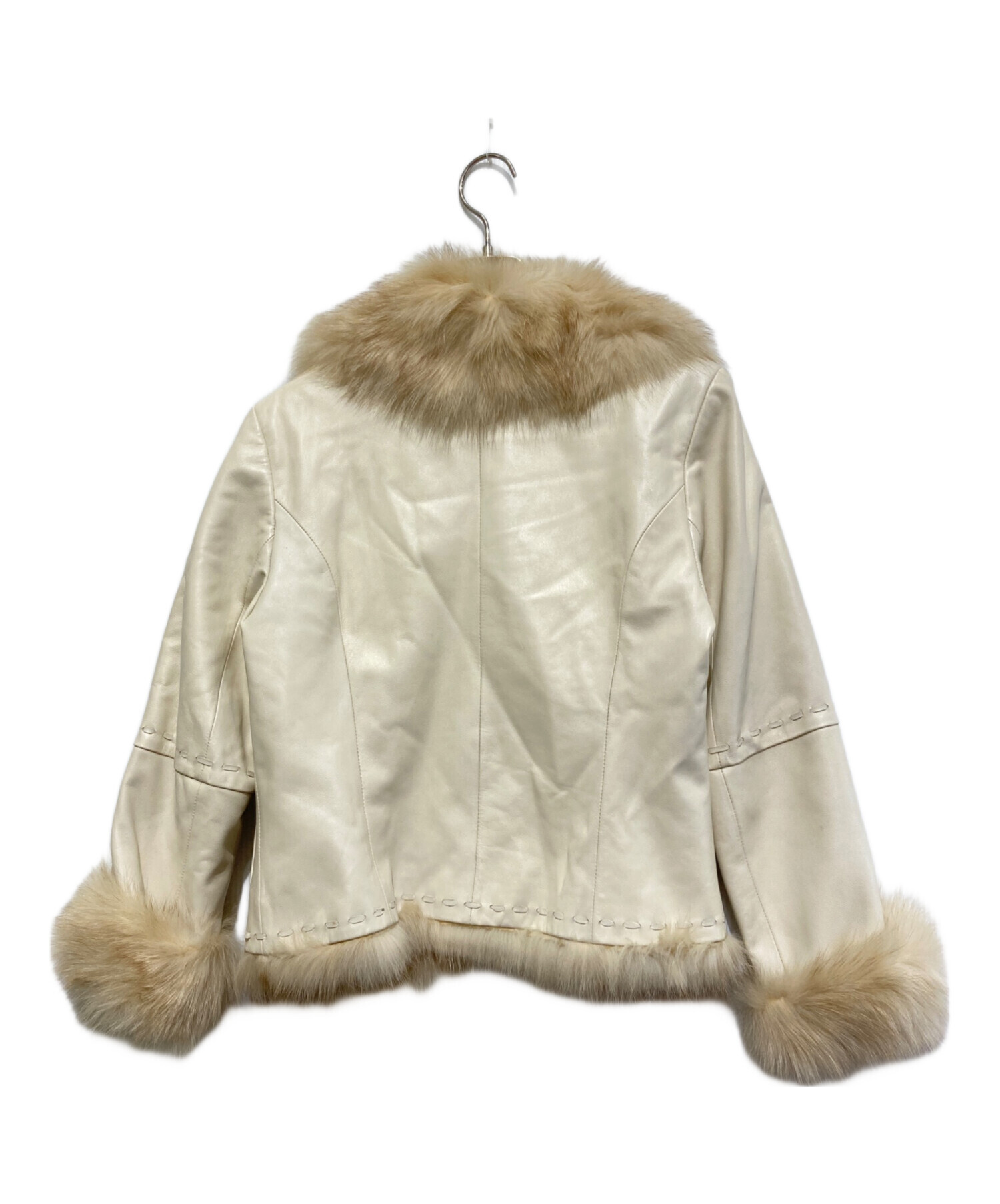 中古・古着通販】BALMAIN (バルマン) ラムレザージャケット ホワイト