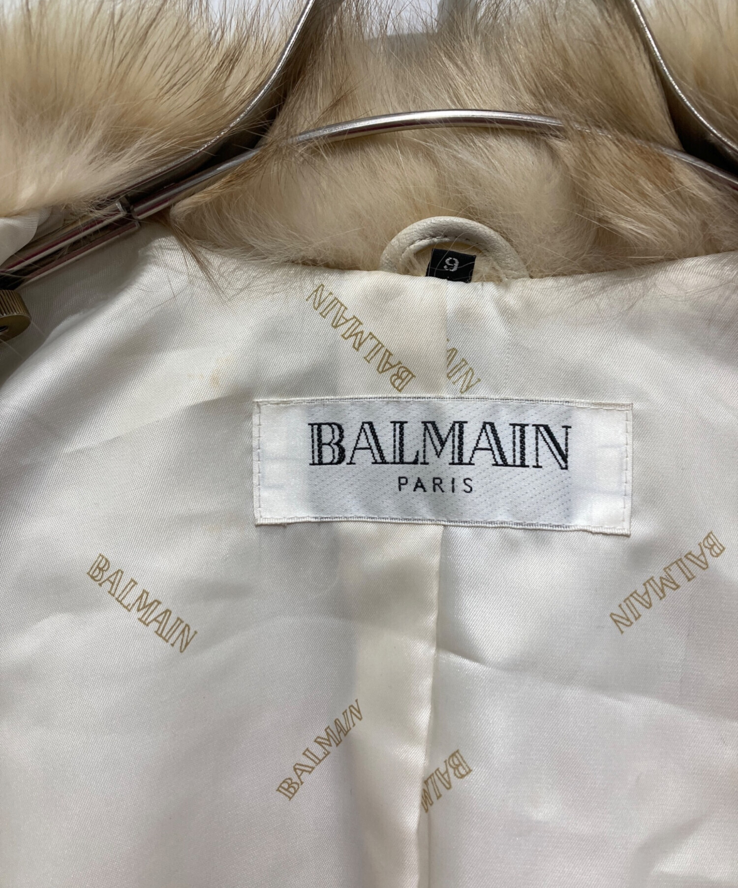 中古・古着通販】BALMAIN (バルマン) ラムレザージャケット ホワイト