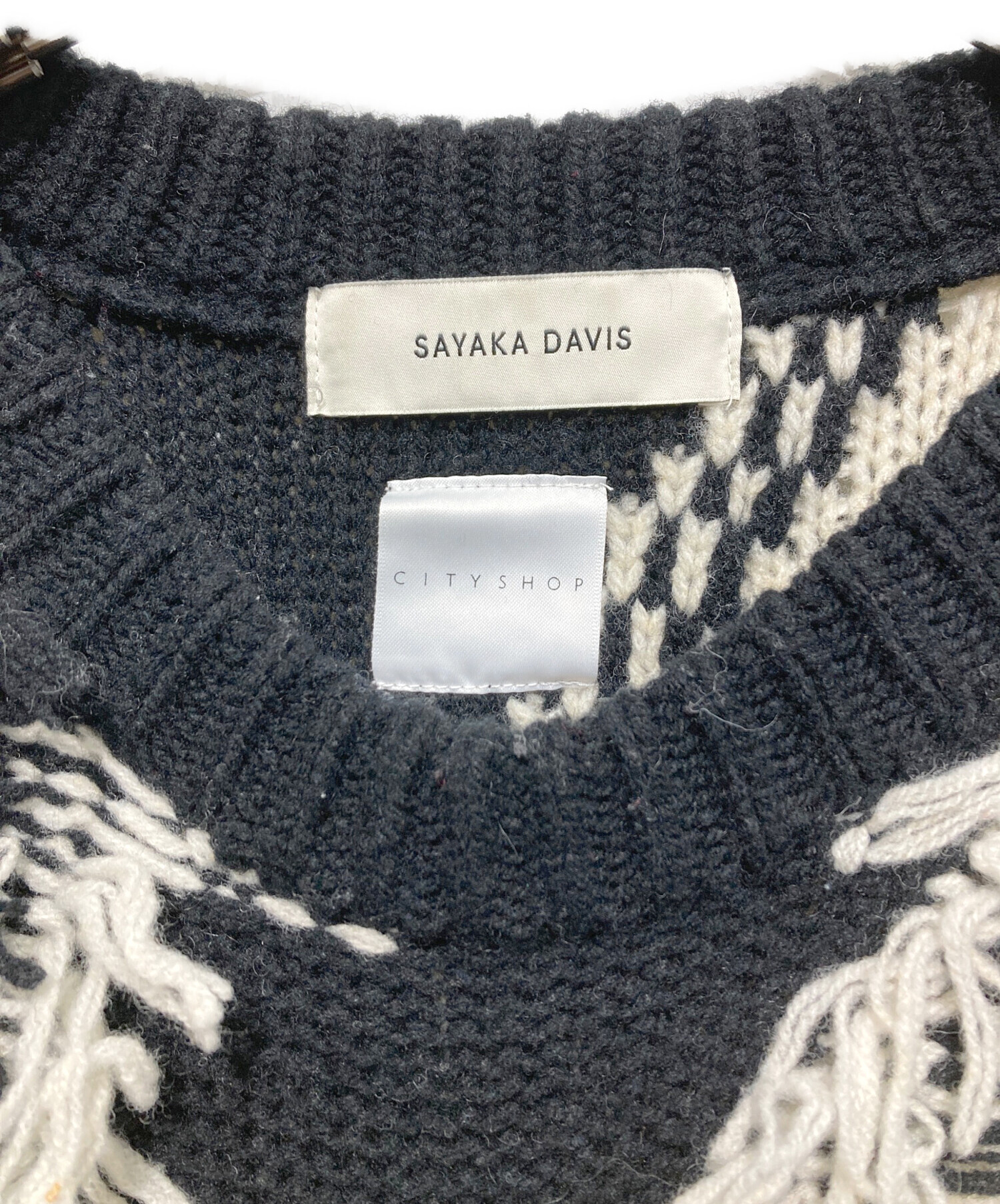サヤカデイヴィス インヤンニット セーター ウール シティショップ別注 中古・古着通販】SAYAKA DAVIS (サヤカ デイヴィス) CITYSHOP (シティ