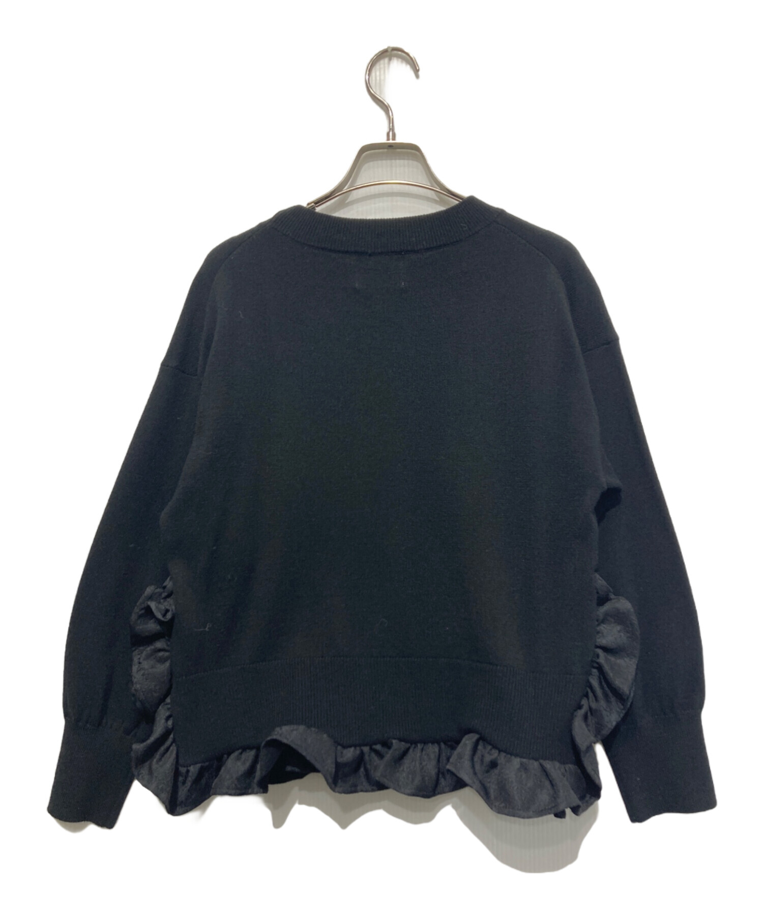 中古・古着通販】OHGA (オオガ) ドッキングフリルニット ブラック