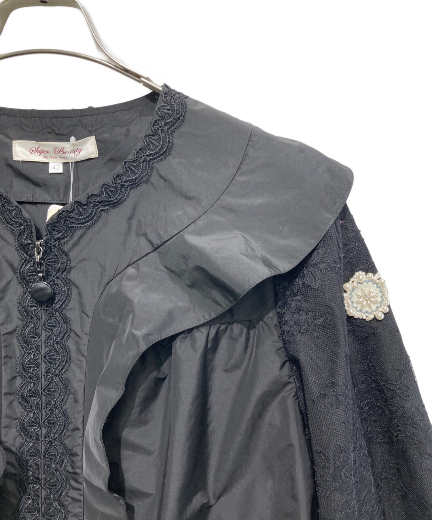 中古・古着通販】Super Beauty (スーパービューティ) 袖レースデザイン