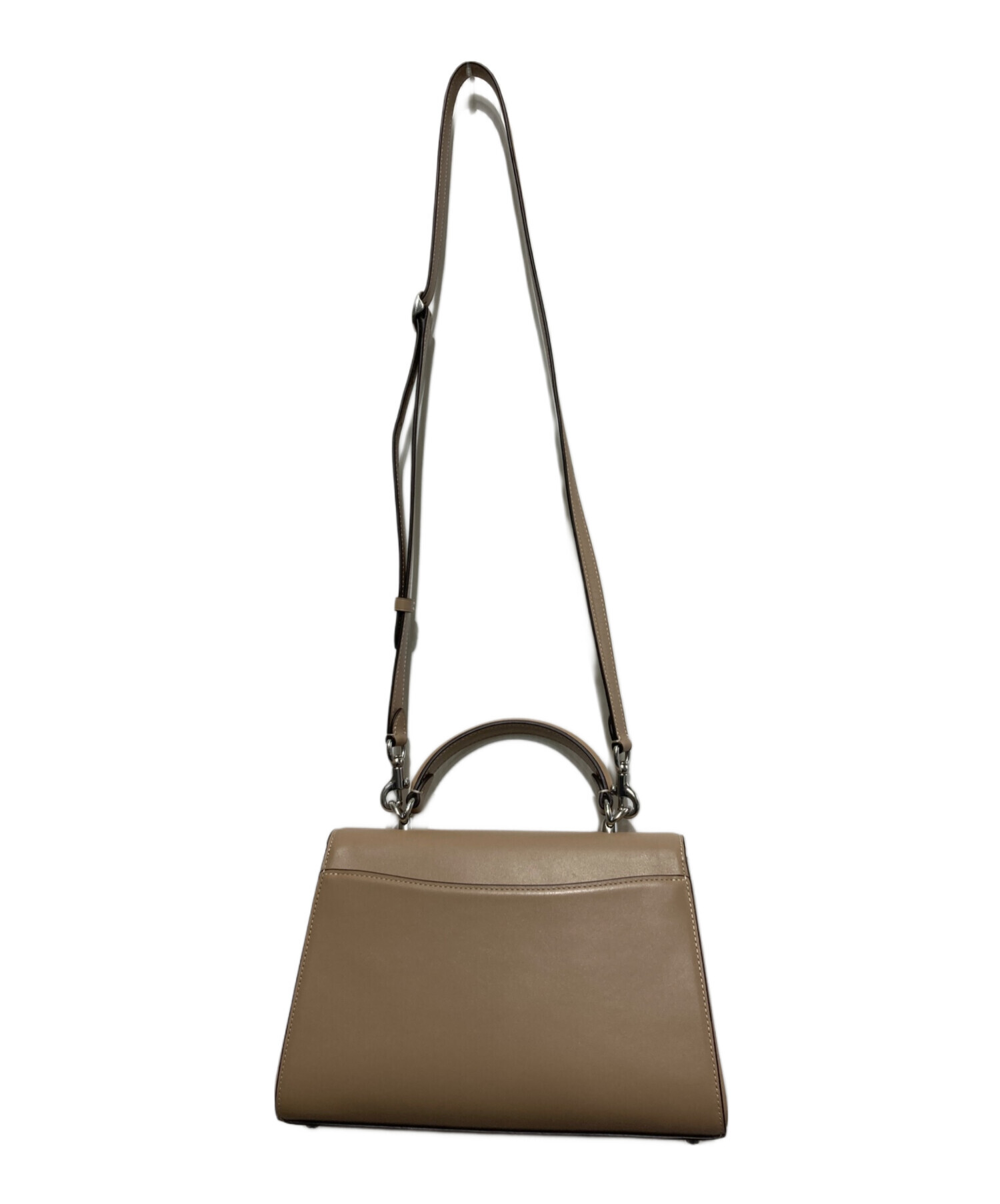 中古・古着通販】COACH (コーチ) エライザ トップ ハンドル ベージュ