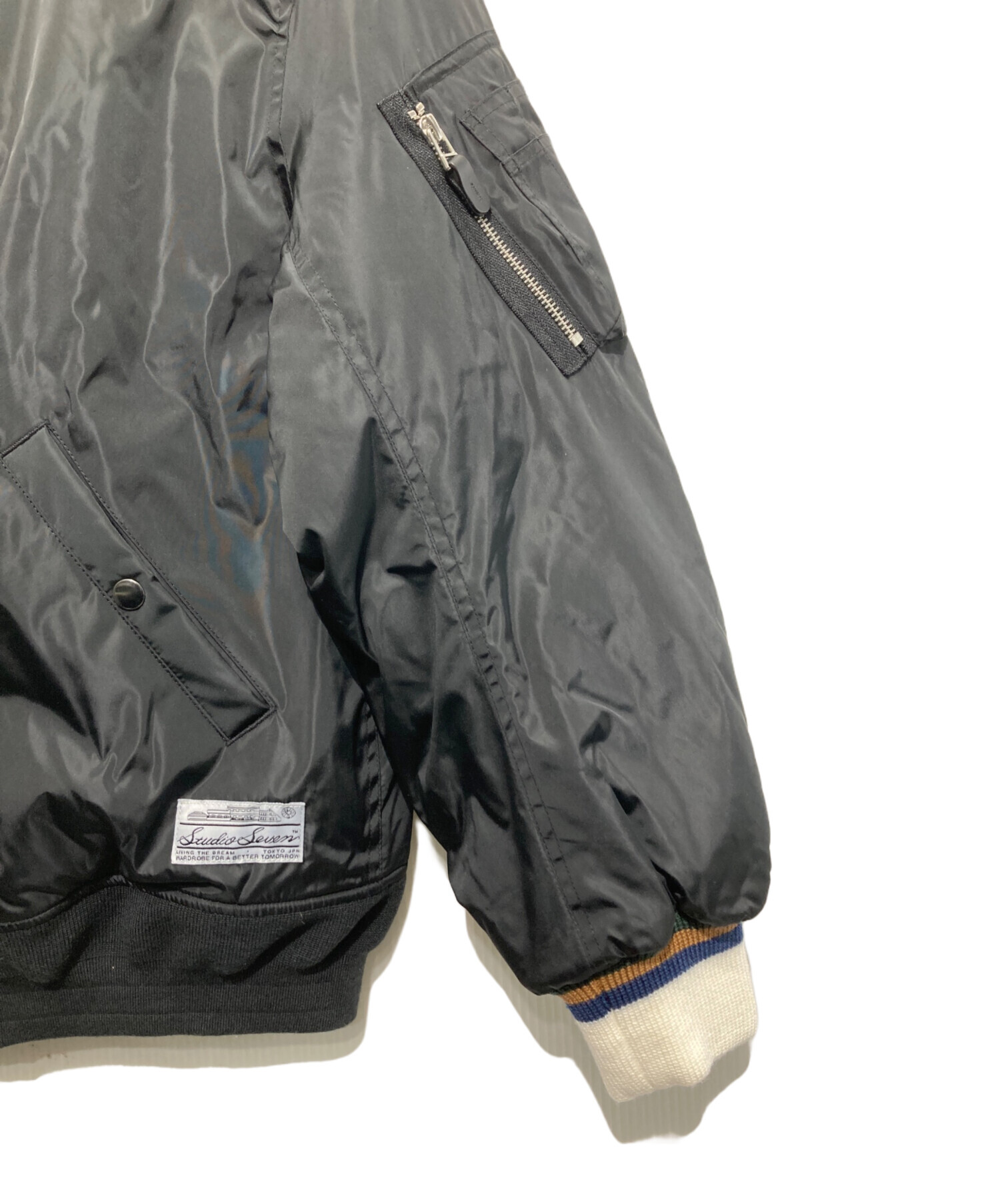 中古・古着通販】STUDIO SEVEN (スタジオセブン) Knit Rib MA-1 Jacket