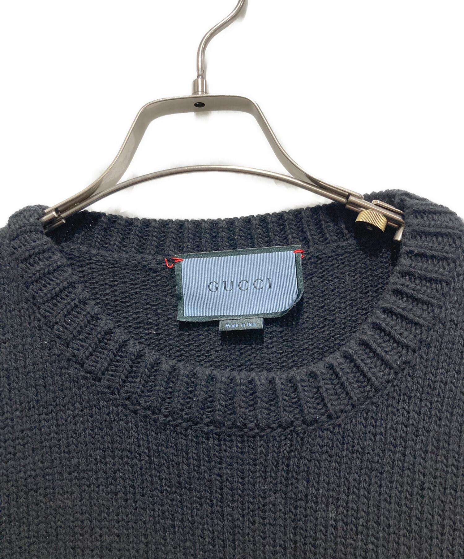 中古・古着通販】GUCCI (グッチ) 刺繍ニット ブラック サイズ:XS