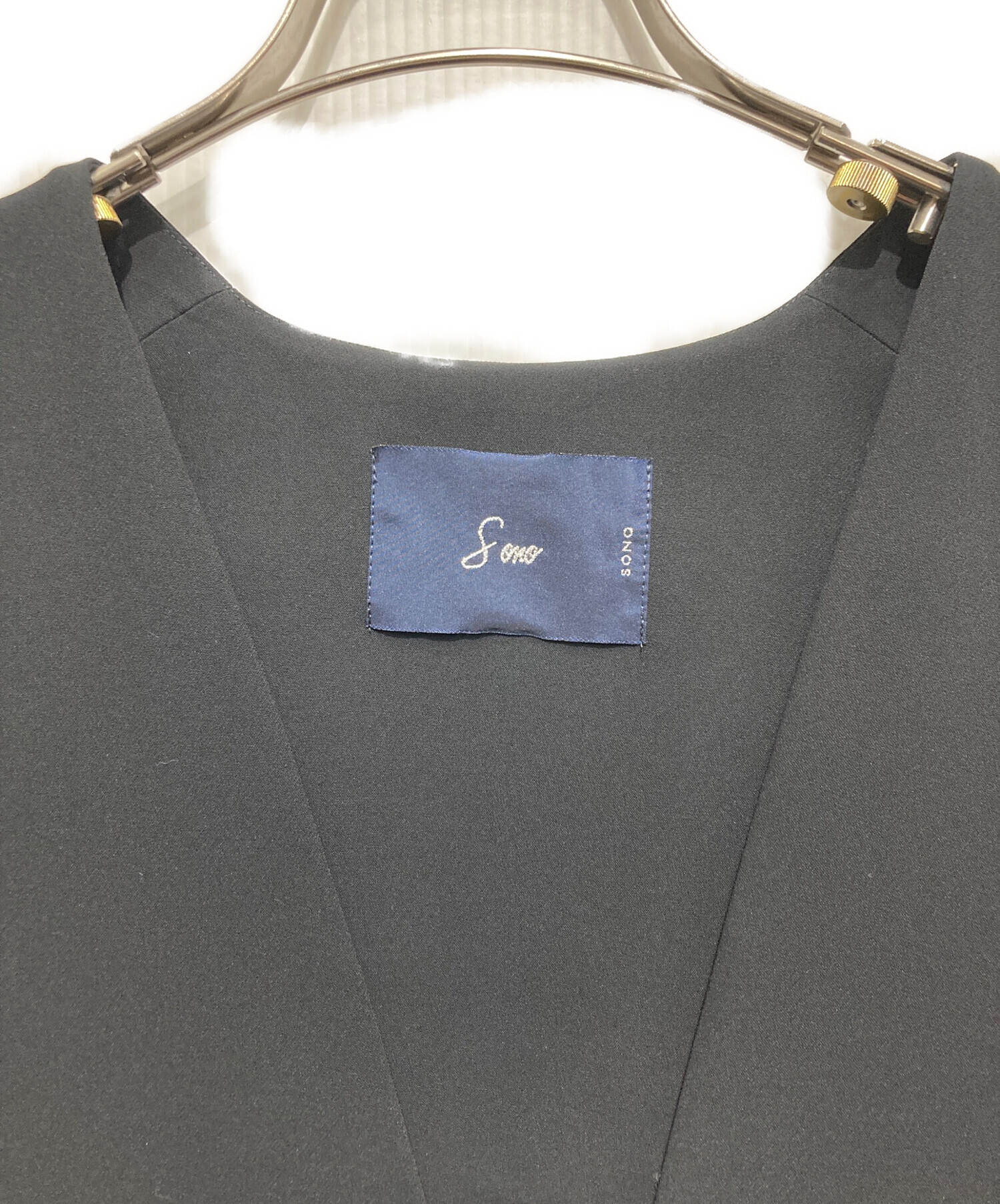 新品未使用sonoバックフリルロングジレ Amazon | [ソーノ] ジレ NAVY バックフリルロングジレ ネイビー 1