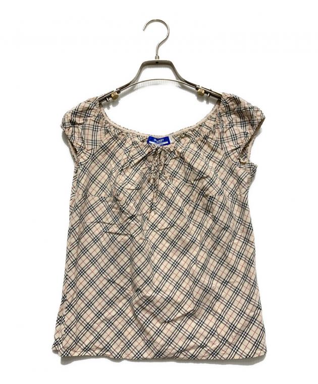 バーバリーブルーレーベル ノバチェック総柄 ブラウス ベージュ系 サイズ38 中古・古着通販】BURBERRY BLUE LABEL (バーバリー ブルー レーベル