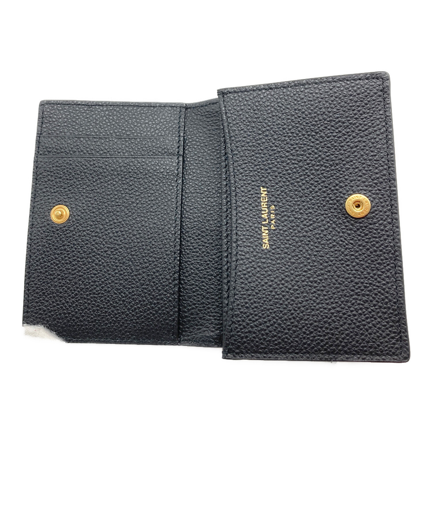 SAINT LAURENT ブラックレザーケース 中古・古着通販】Saint Laurent Paris (サンローランパリ) YSLロゴ