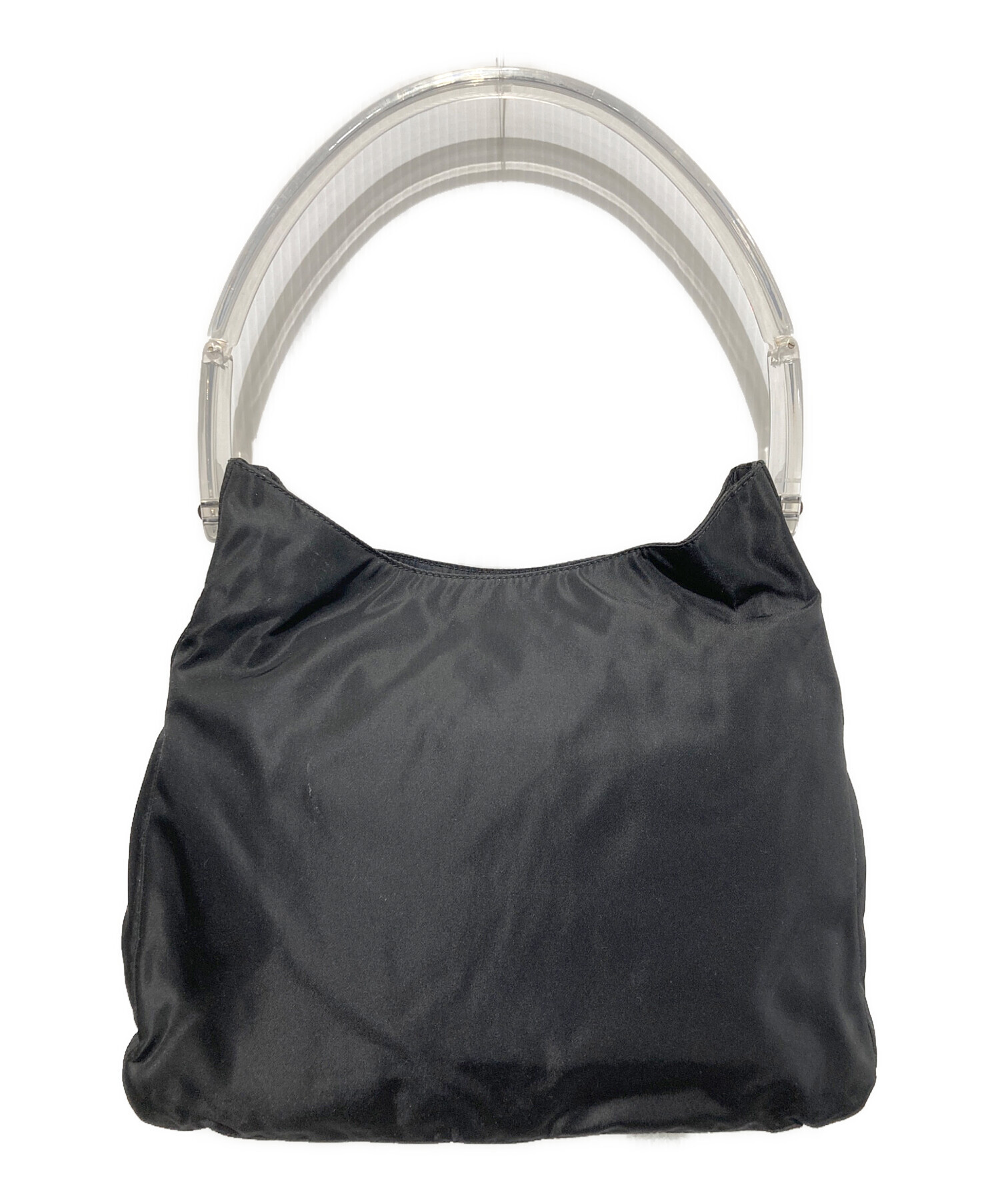 中古・古着通販】PRADA (プラダ) クリアハンドルトートバッグ ブラック 