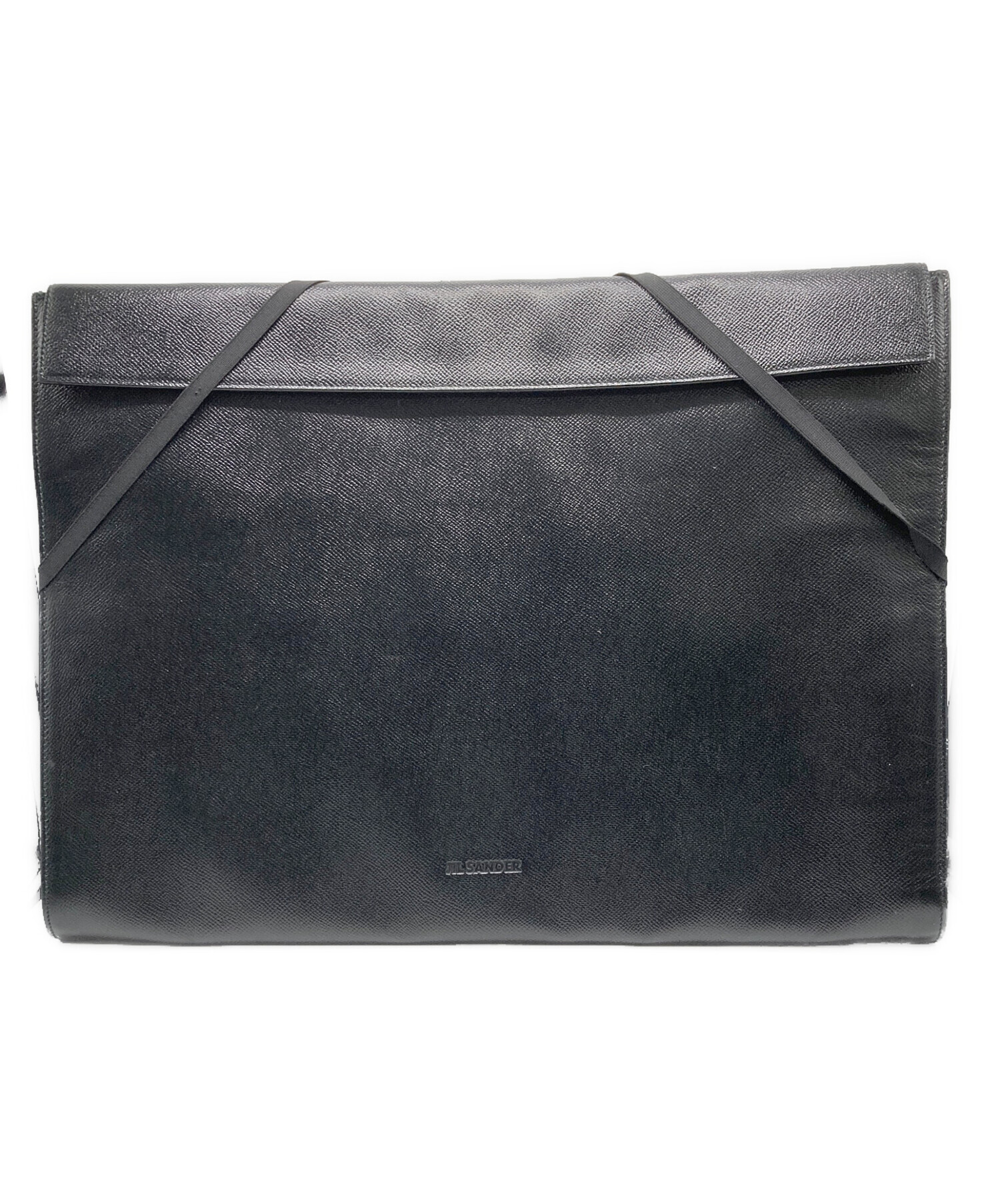 ジルサンダー レザートライアングルバッグ クラッチバッグ ブラック 中古・古着通販】JIL SANDER (ジルサンダー) クラッチバッグ ブラック