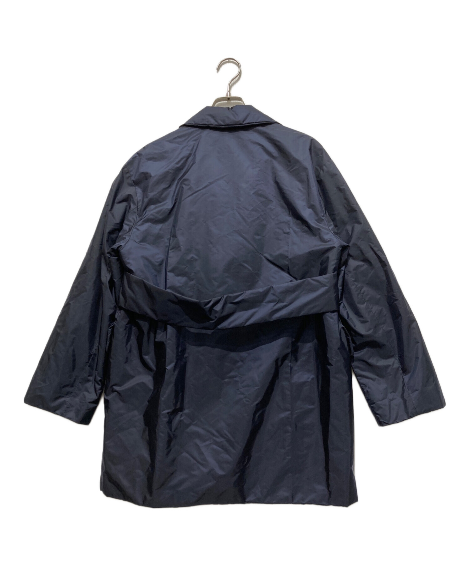 PRADA ナイロン　ロングコート　ネイビー　42 Re-Nylon 中古・古着通販】PRADA (プラダ) ダブルブレストナイロンコート
