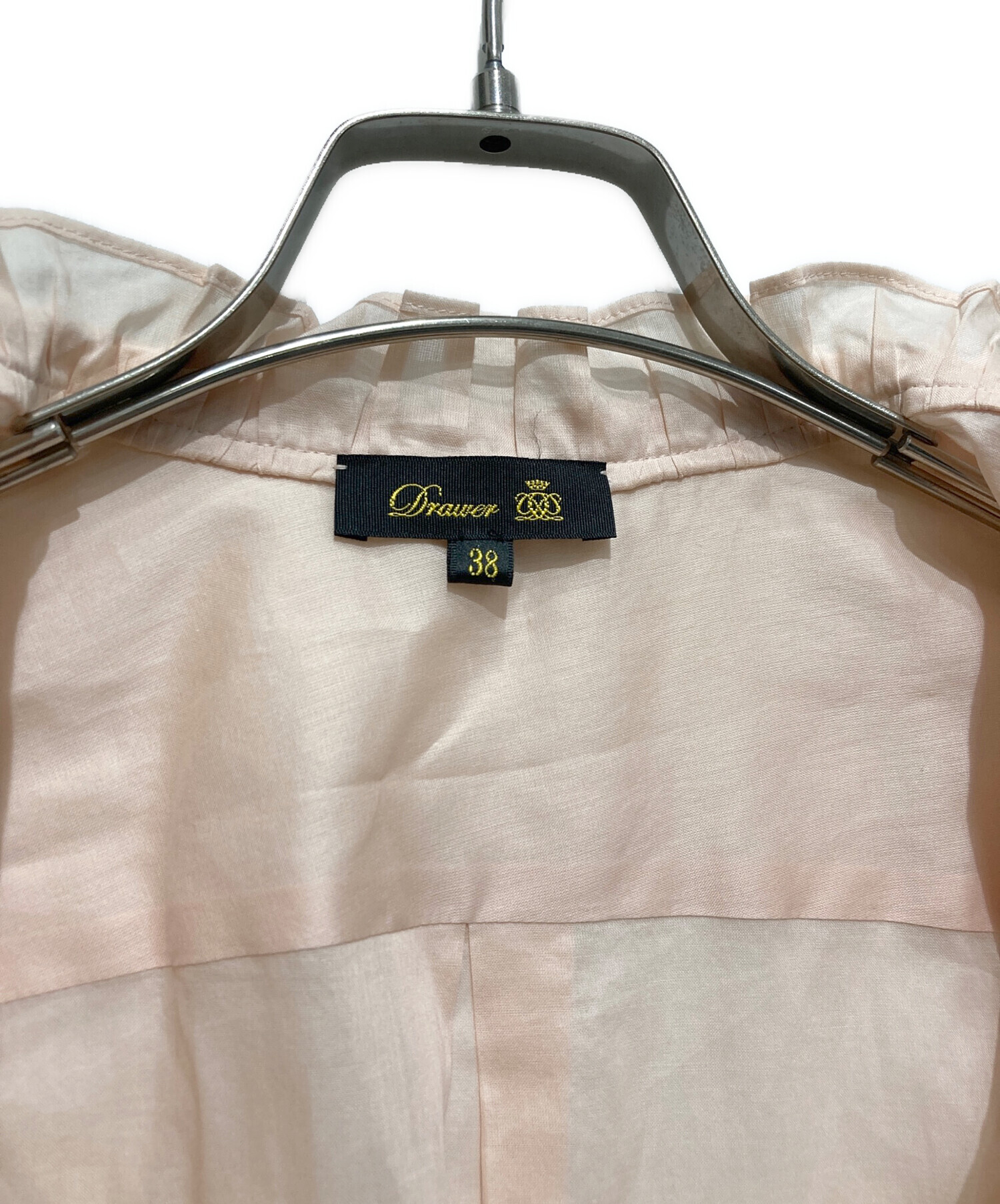 中古・古着通販】DRAWER (ドゥロワー) フリルカラーシャツ ピンク