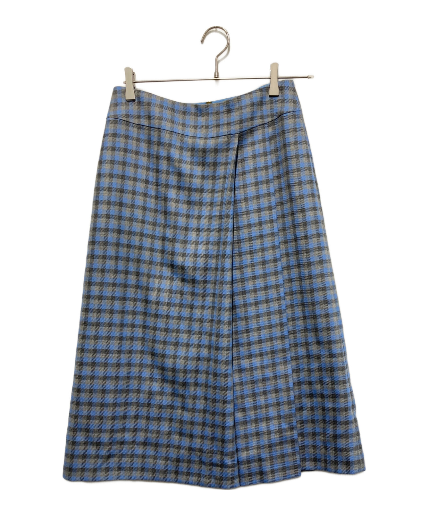 中古・古着通販】DRAWER (ドゥロワー) チェックウールスカート グレー