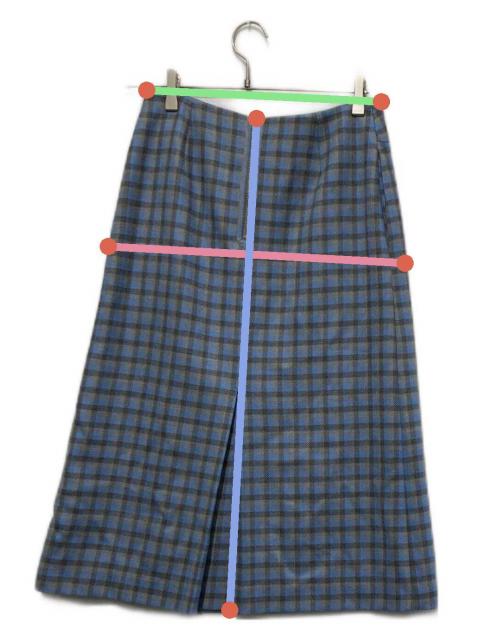 中古・古着通販】DRAWER (ドゥロワー) チェックウールスカート グレー