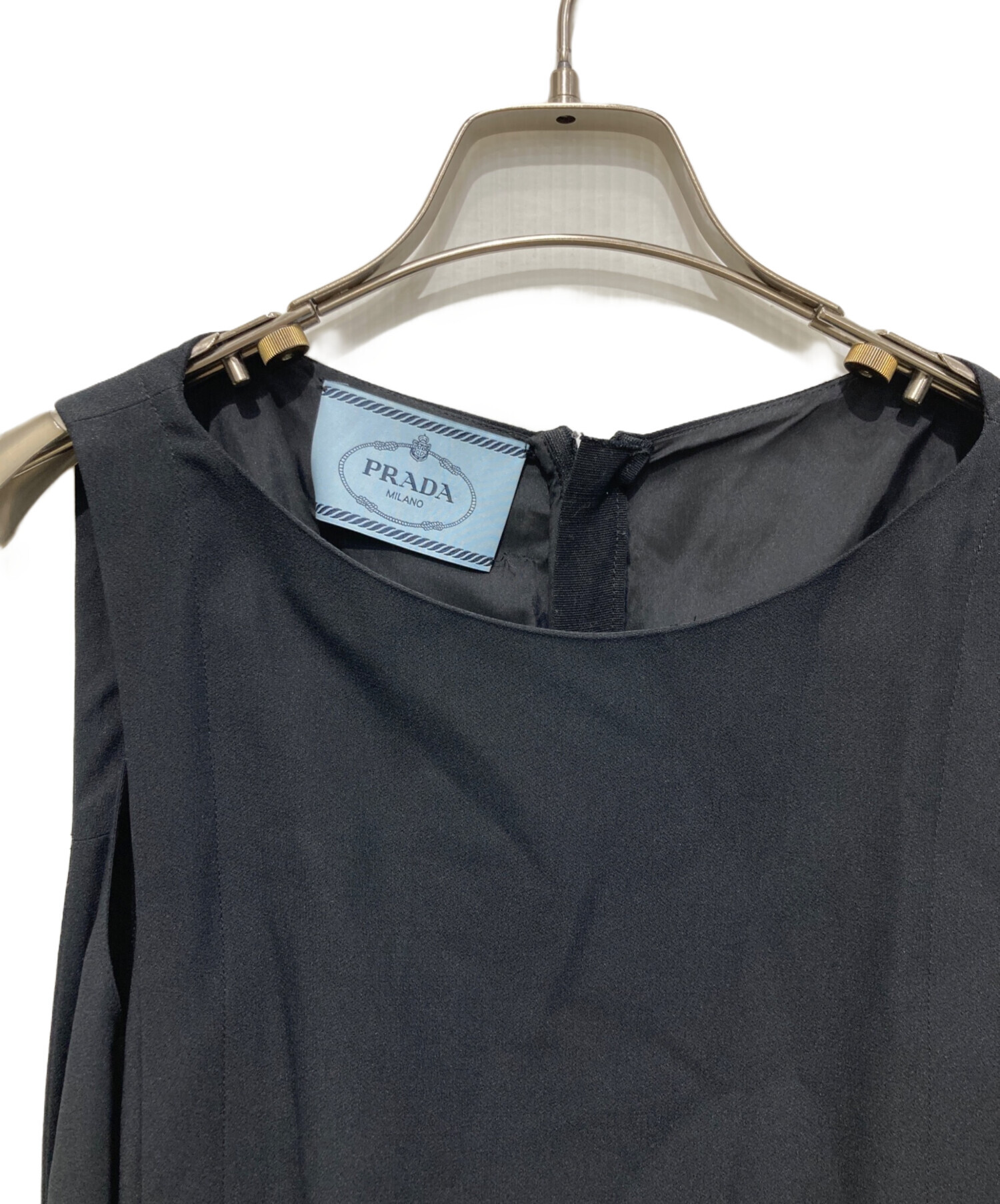 中古・古着通販】PRADA (プラダ) リボンノースリーブワンピース