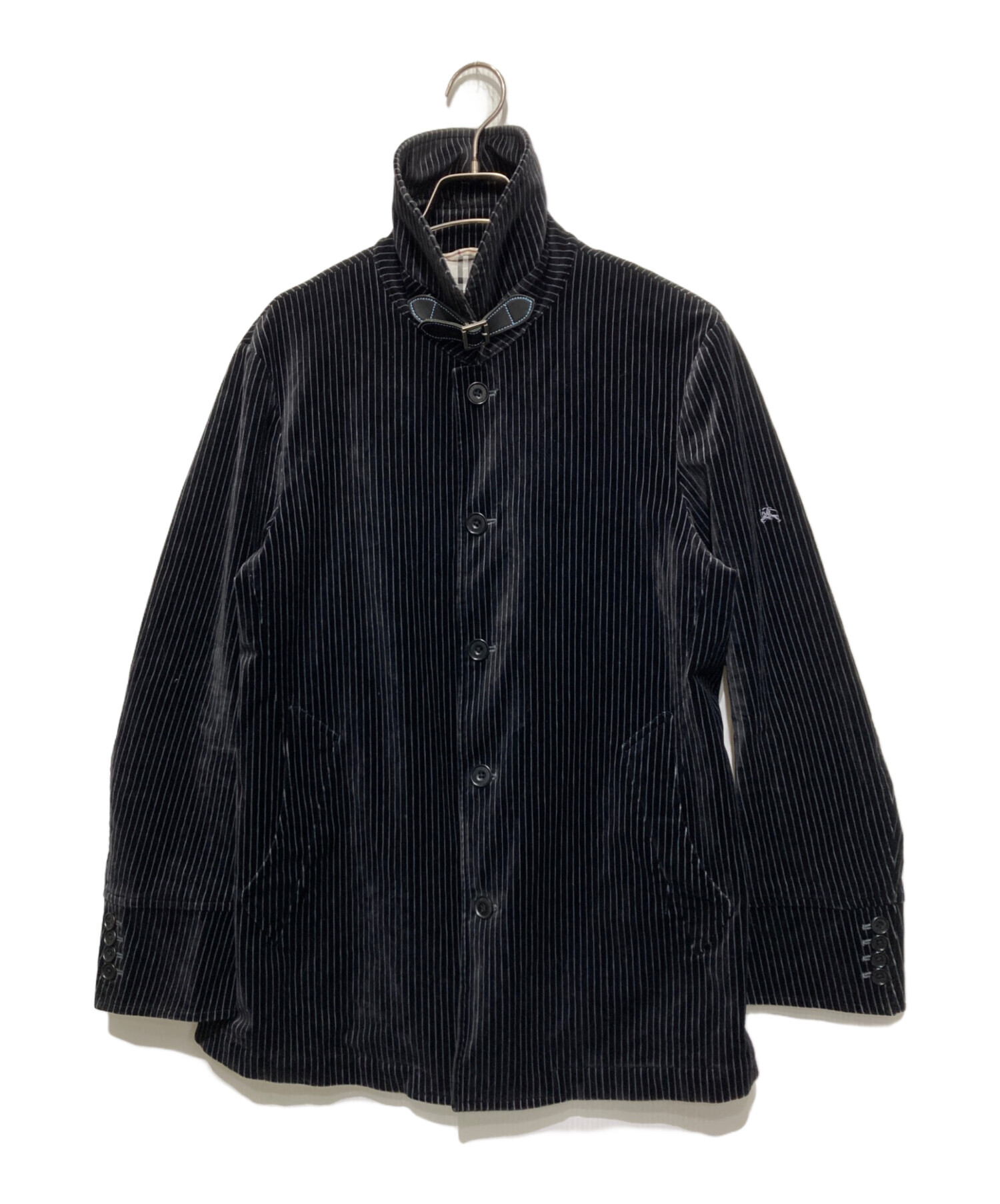 バーバリー BURBERRY LONDON ブラック ストライプ Lサイズ 中古・古着通販】BURBERRY BLACK LABEL (バーバリーブラックレーベル