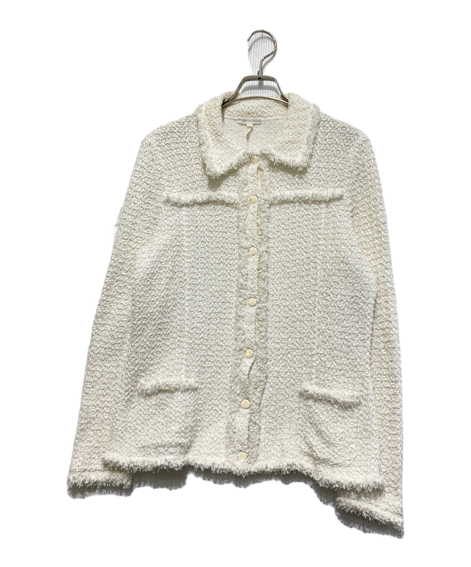 中古・古着通販】ESCADA (エスカーダ) ツイードジャケット ホワイト