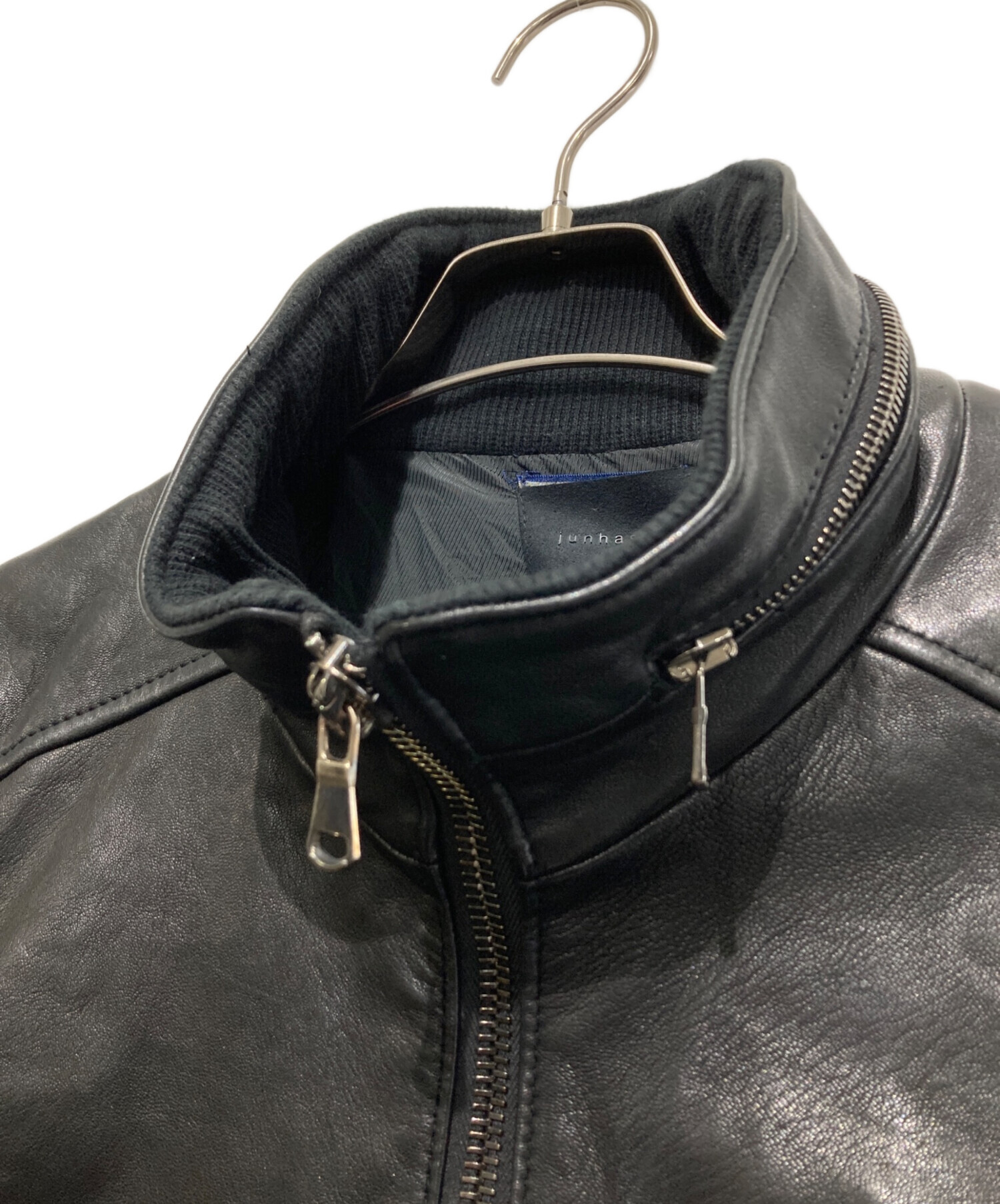 メンズ ジュンハシモト レザージャケット インナーライダース スタンド