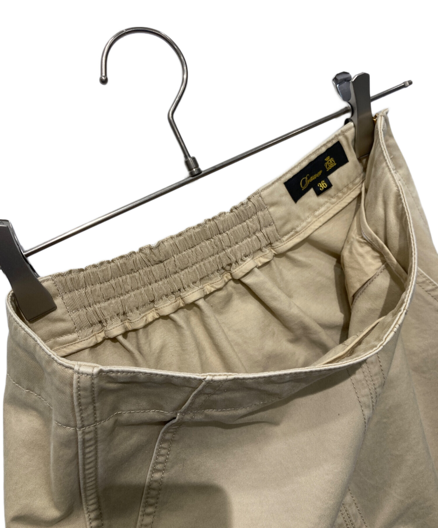 Drawer/ドゥロワー スカート ベージュ 中古・古着通販】Drawer (ドゥロワー) コットンツイル 切替 Aライン