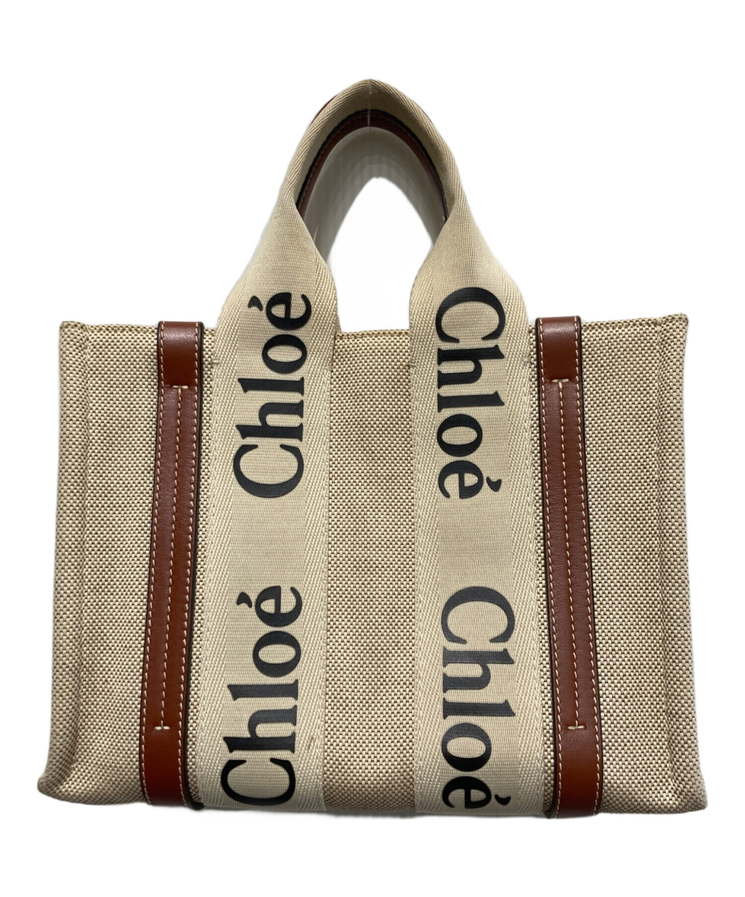 中古・古着通販】Chloe (クロエ) Woody スモールトートバッグ ベージュ 