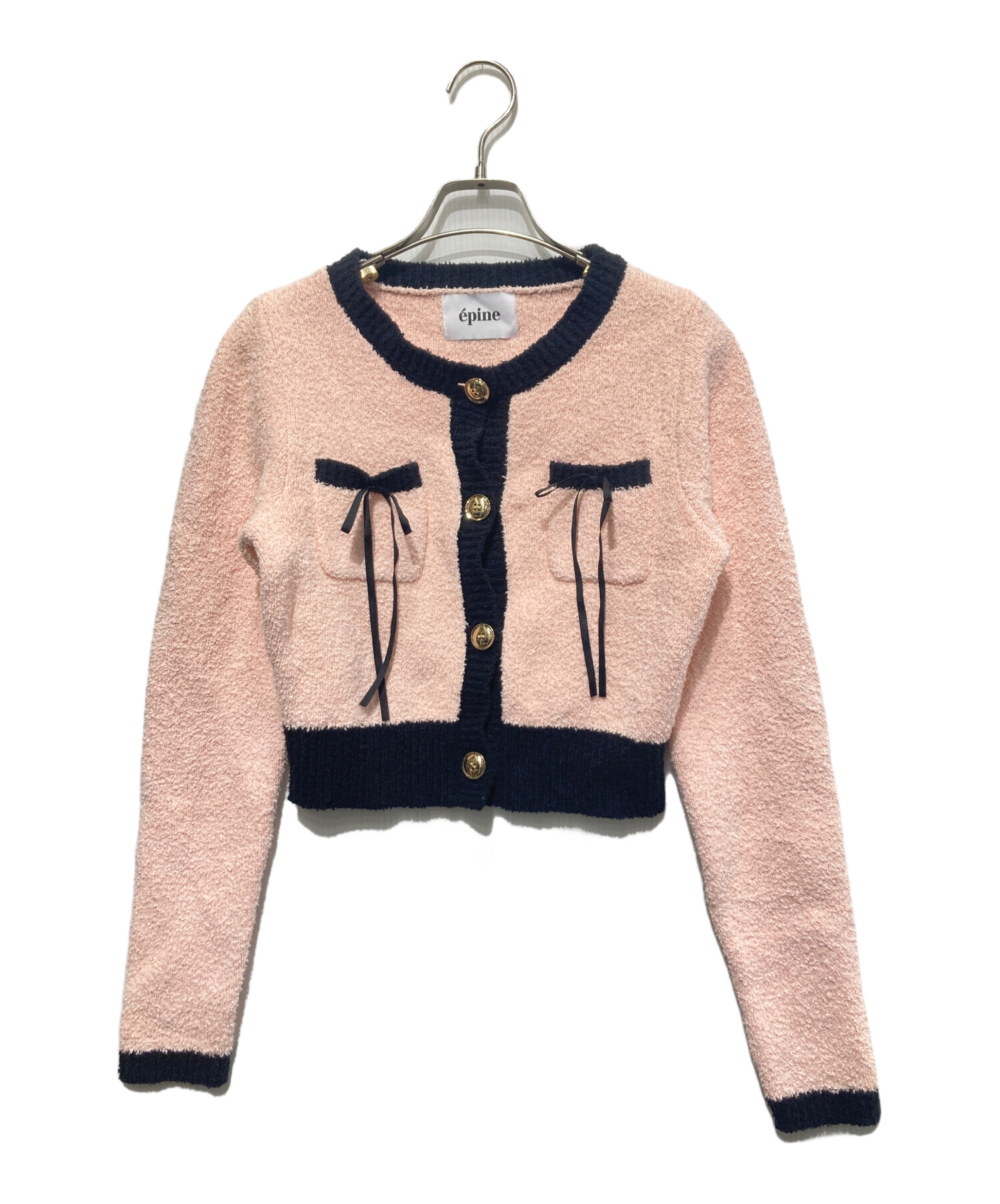 epine エピヌ　リボン　カーディガン epine piping ribbon cardigan エピヌ カーディガン - メルカリ