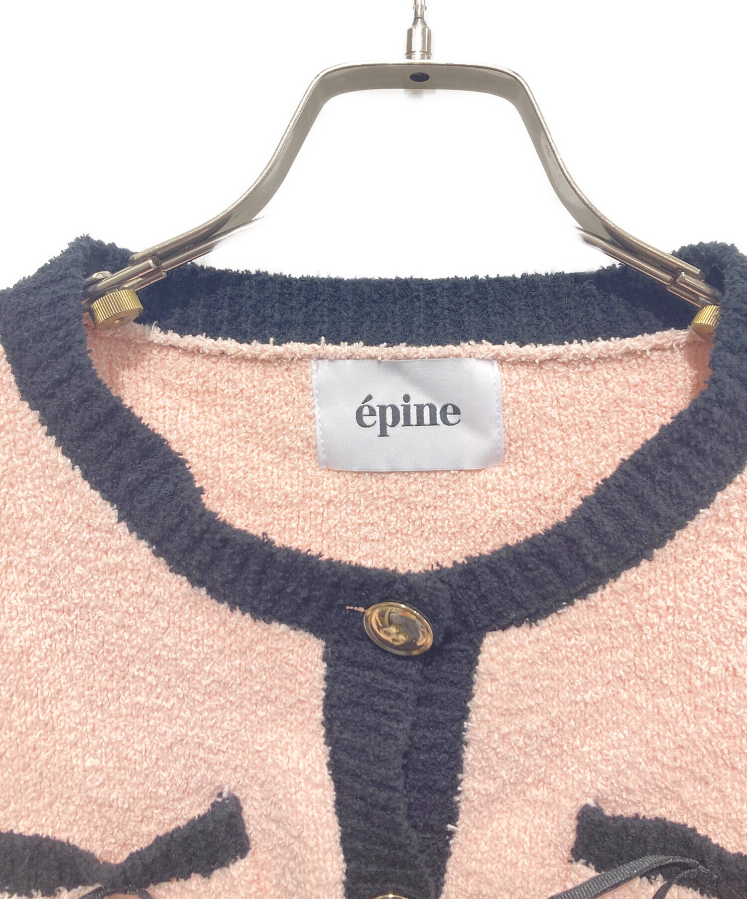 epine  エピヌ  カーディガン 中古・古着通販】epine (エピヌ) フラワーケーブルニットカーディガン
