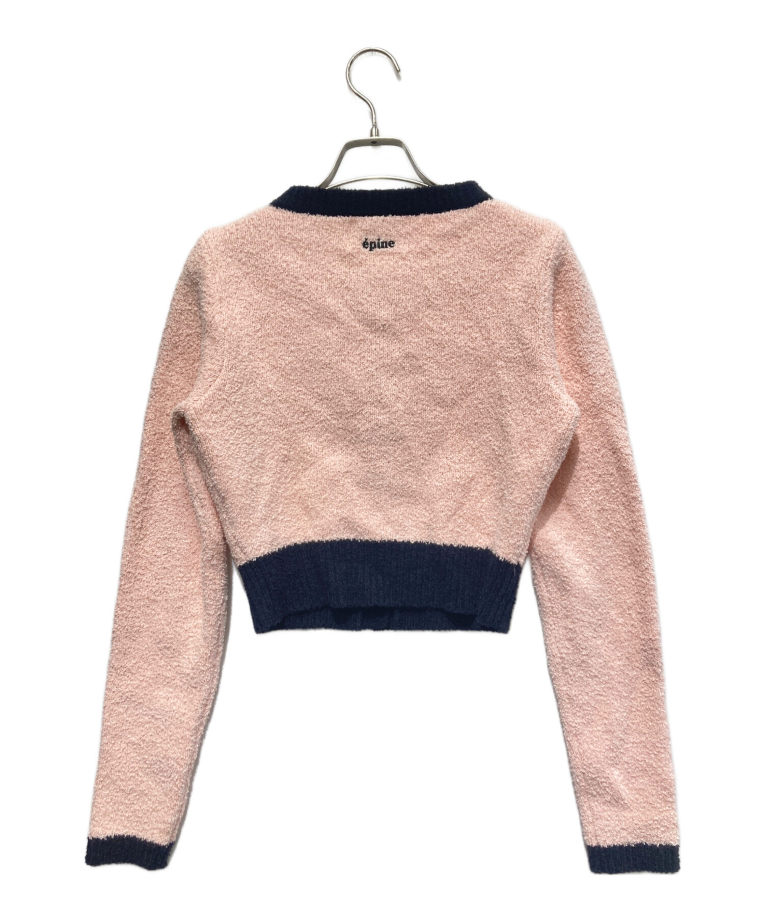 epine エピヌ Eé check knit gray×pink ニット ÉPINE PARIS big knit | épine