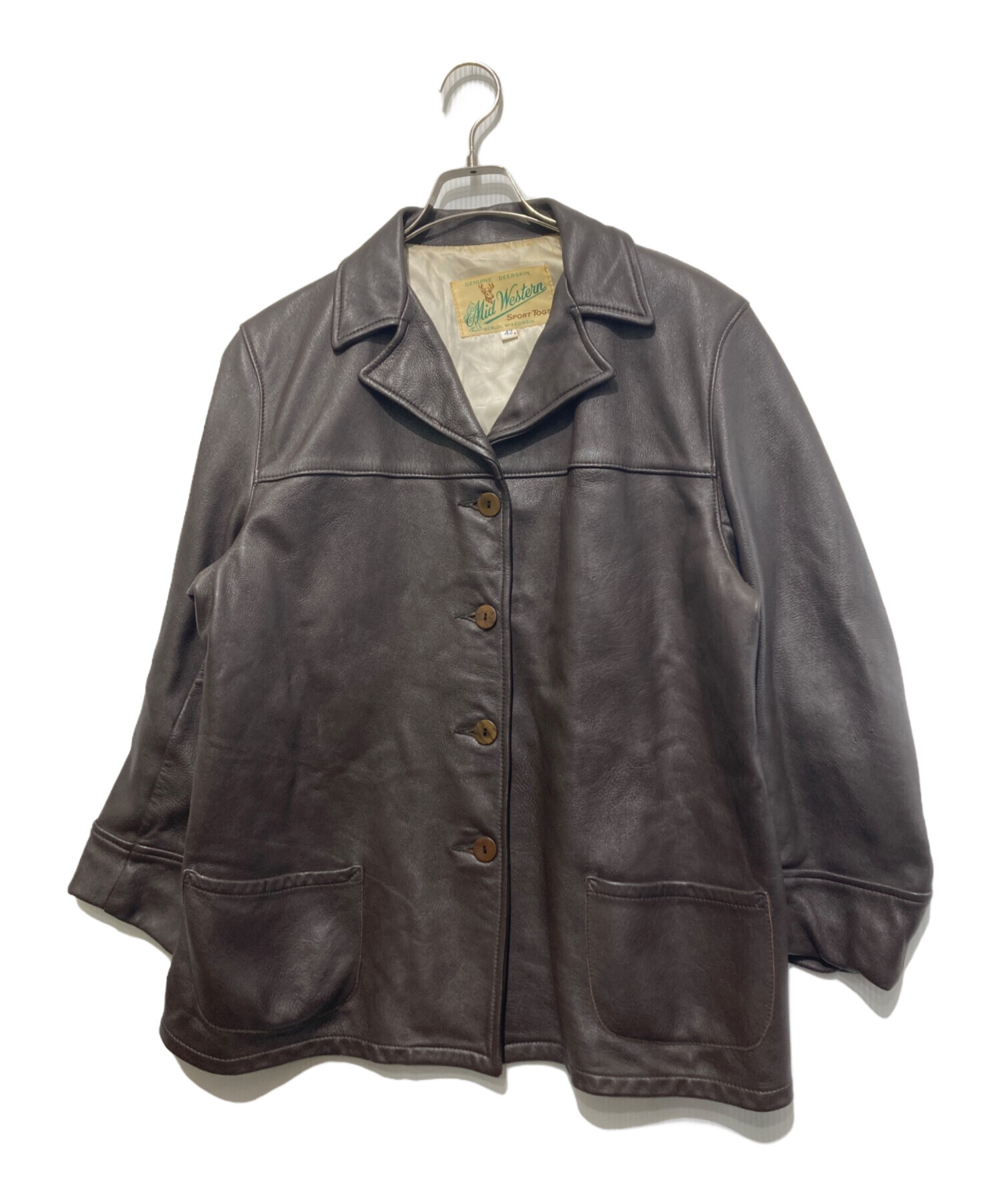 中古・古着通販】MID WESTERN (ミッド ウエスタン) レザージャケット 