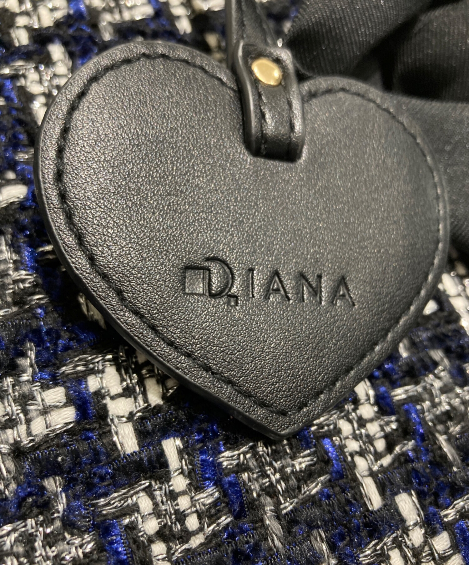 中古・古着通販】DIANA (ダイアナ) ツイード2WAYバッグ ブラック