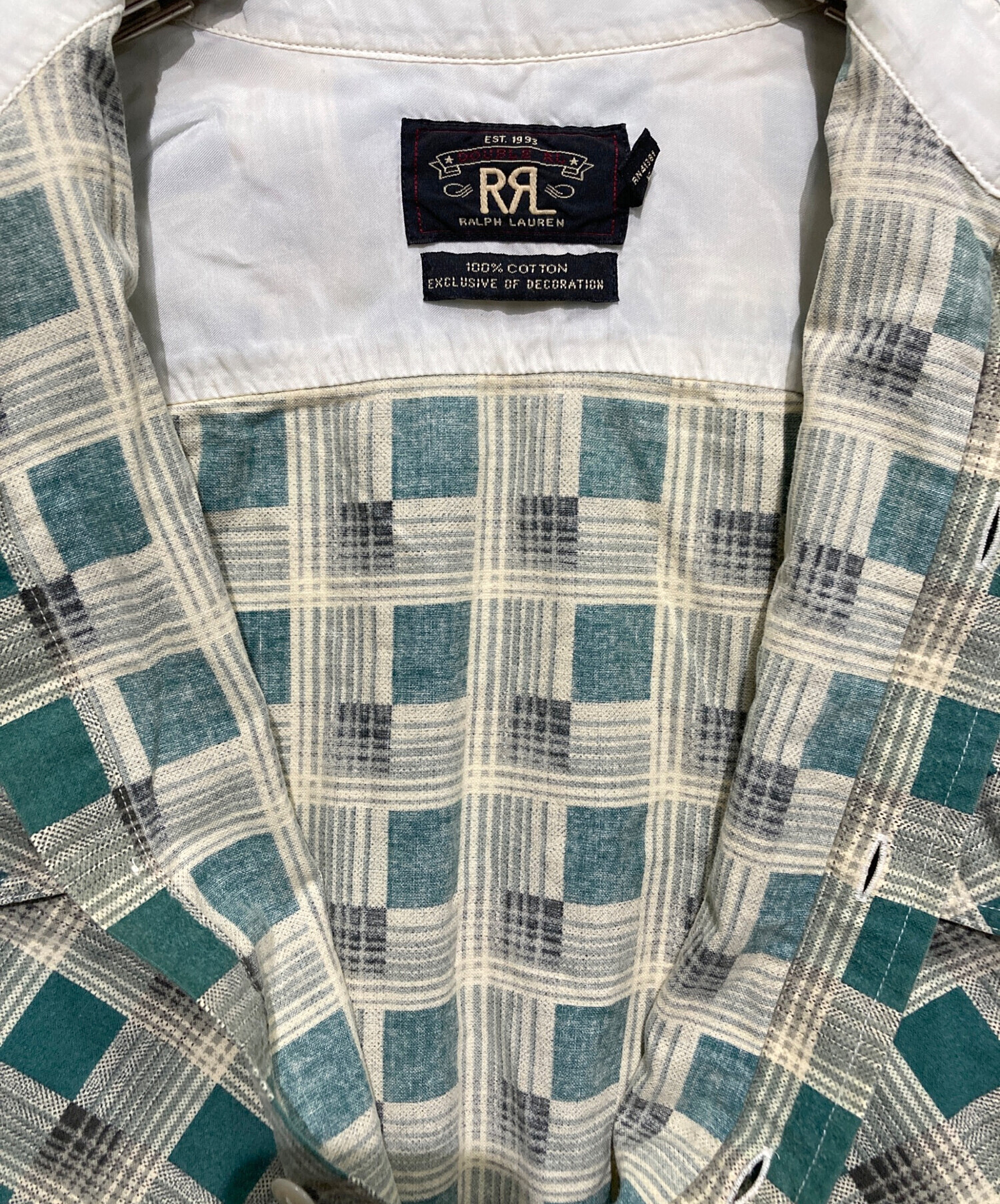 中古・古着通販】RRL (ダブルアールエル) チェックシャツ グリーン 