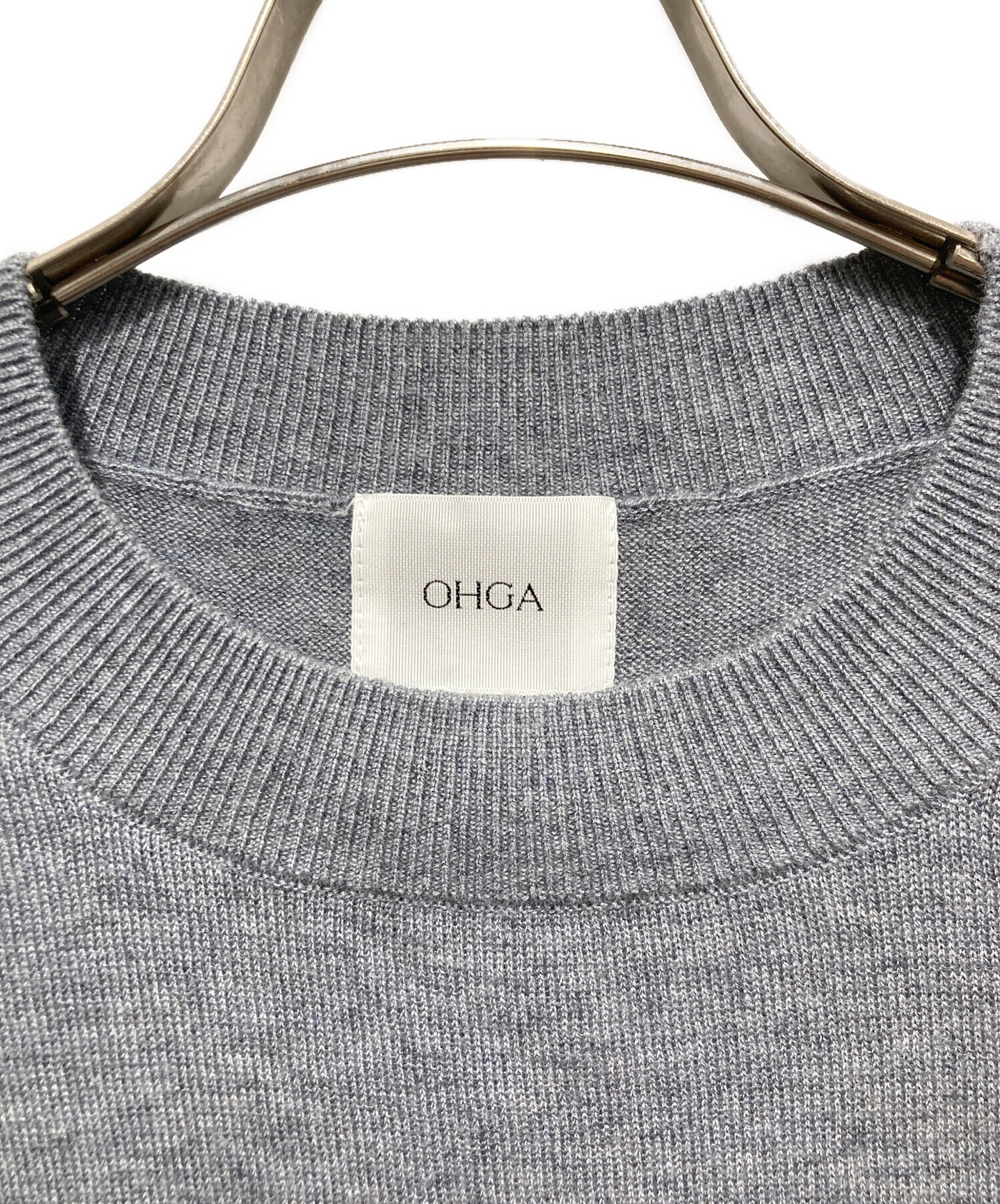 ohga オオガ 裾フリルニット 新品未使用 中古・古着通販】OHGA (オオガ) ドッキングフリルニット グレー サイズ