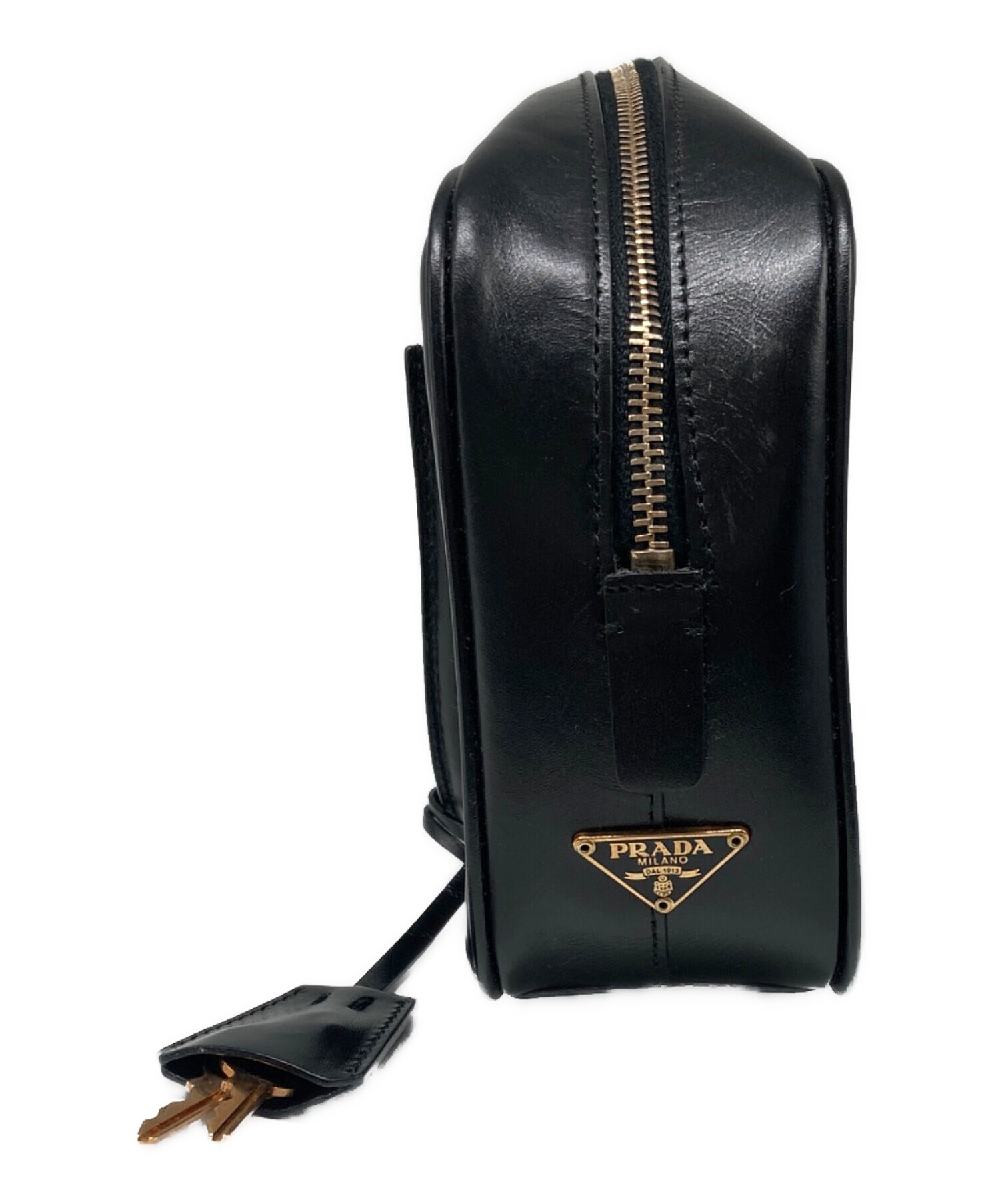 中古・古着通販】PRADA (プラダ) 三角プレートロゴミニハンドバッグ 