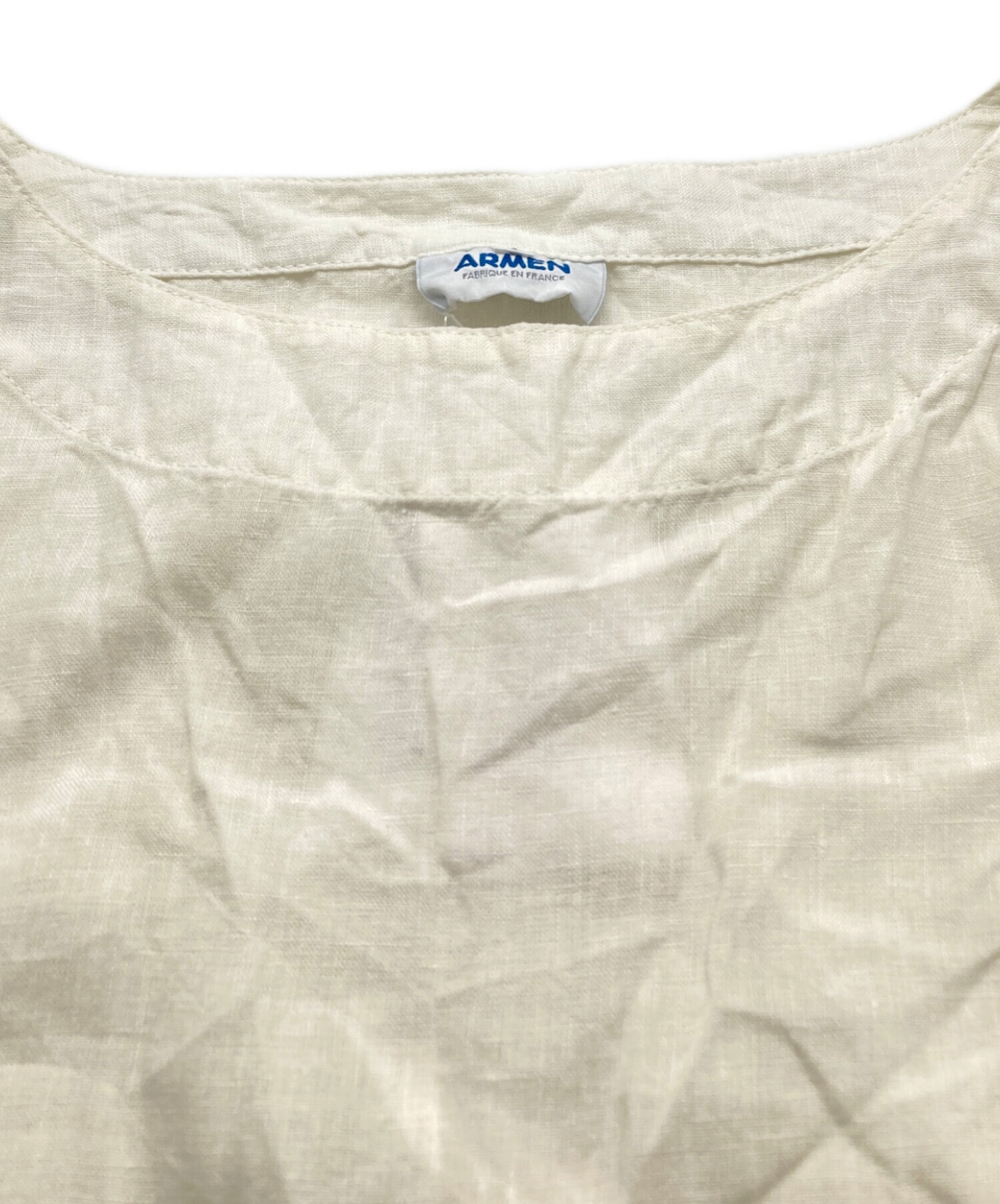 中古・古着通販】ARMEN (アーメン) リネンノースリーブワンピース 