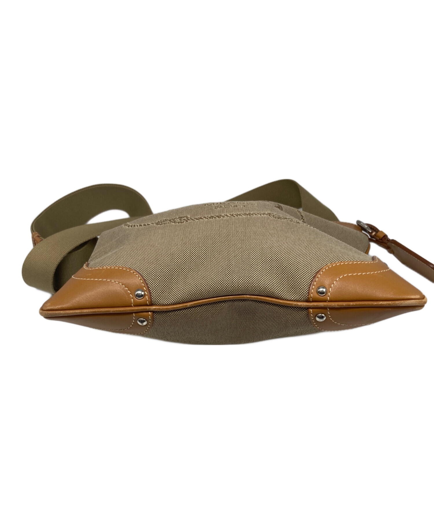 PRADA ジャガードショルダーバッグ ベージュ 中古・古着通販】PRADA (プラダ) ロゴジャガードショルダーバッグ