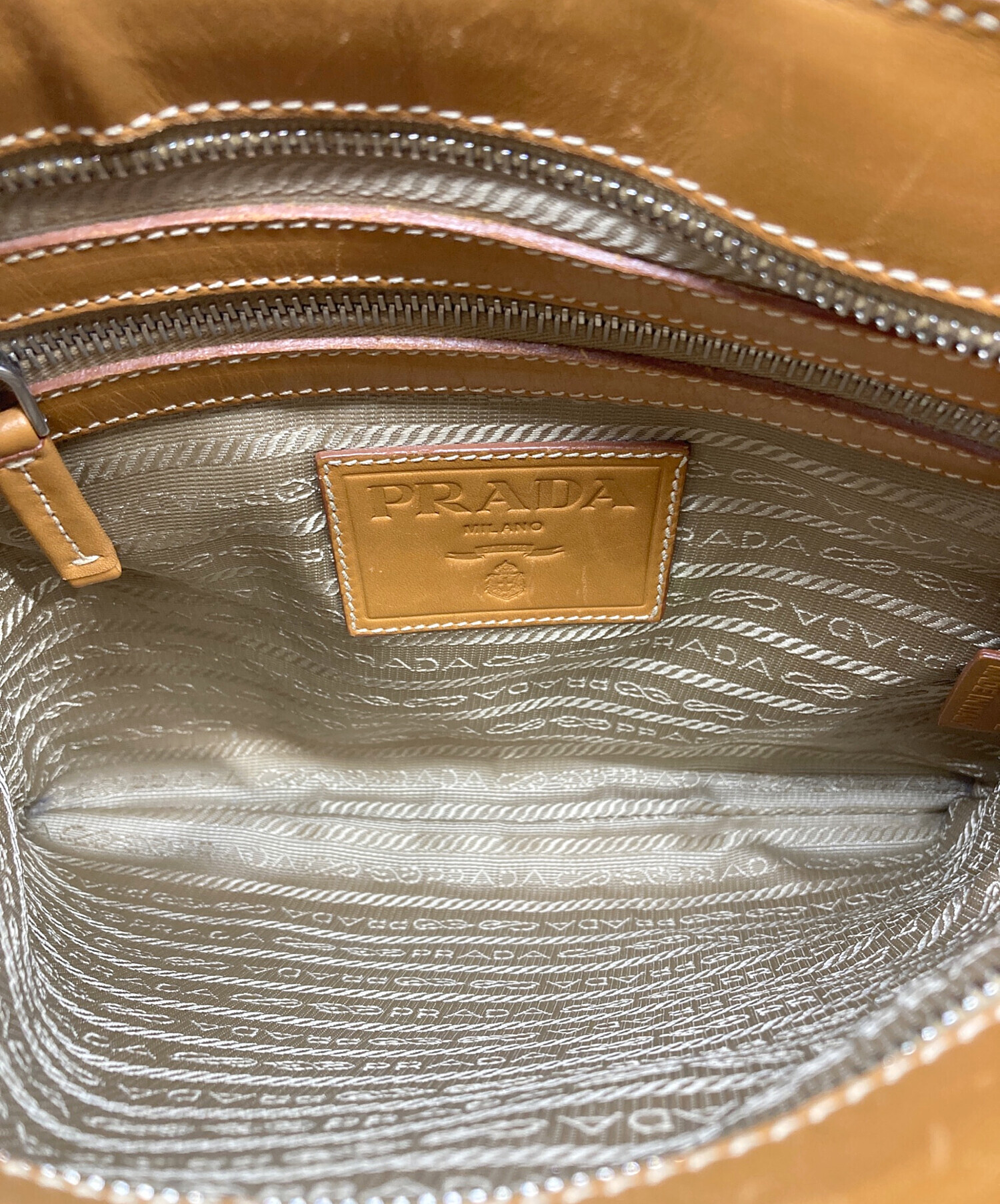 中古・古着通販】PRADA (プラダ) ロゴジャガードショルダーバッグ