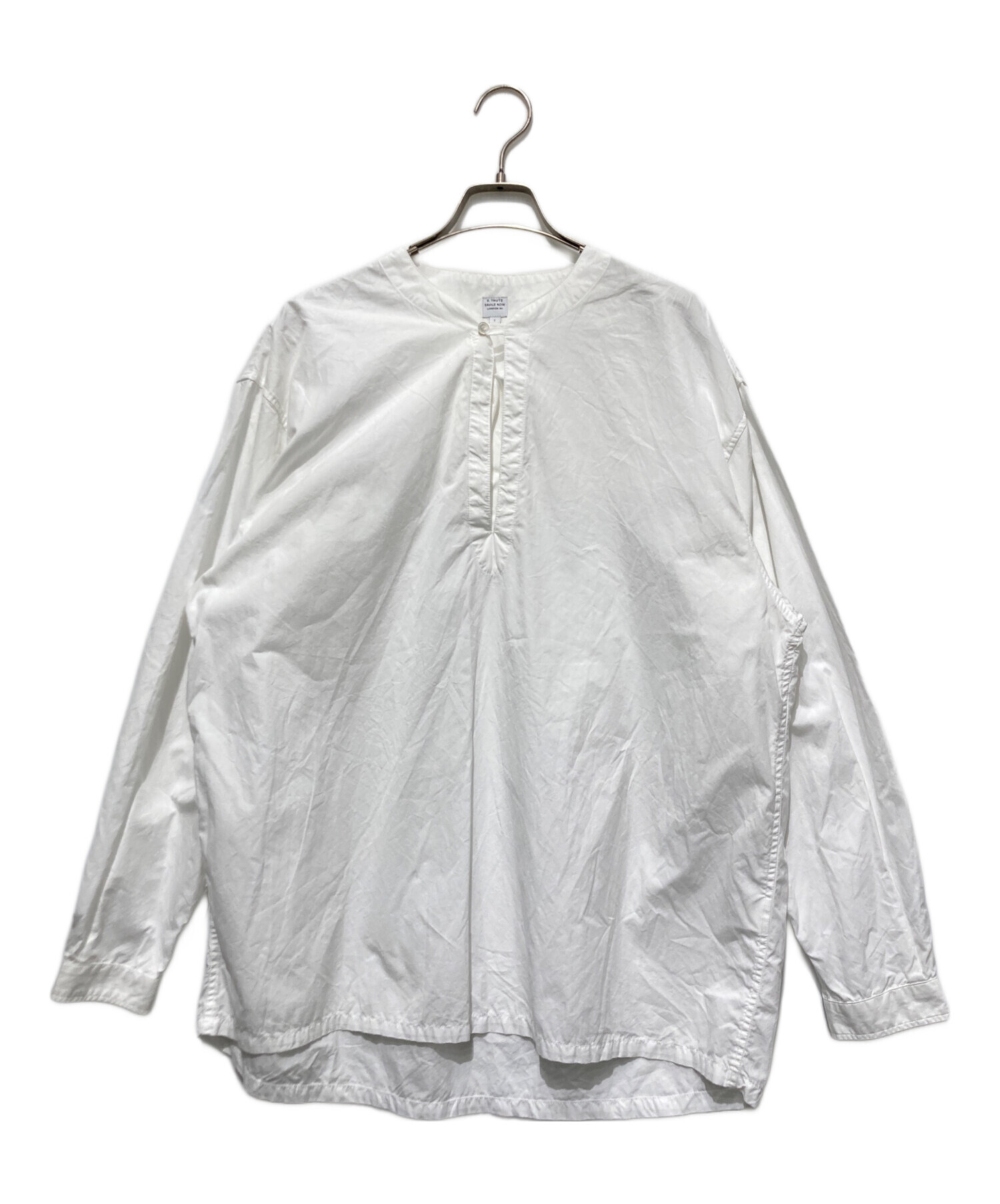 E.TAUTZ イートウツ カジュアルシャツ M 白 【古着】【中古】【送料無料】 中古・古着通販】E.TAUTZ (イートーツ) プルオーバー ガゼット シャツ