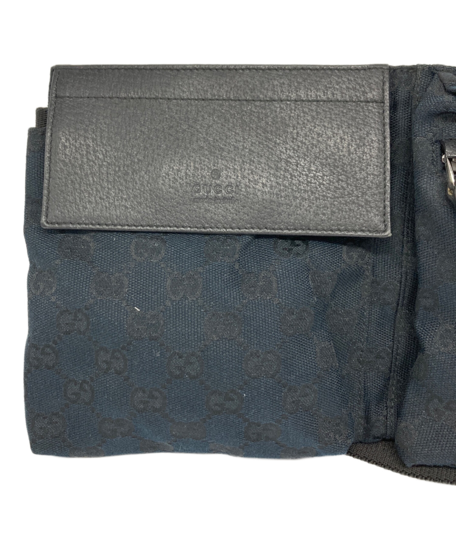 中古・古着通販】GUCCI (グッチ) GGキャンバスボディーバッグ ブラック