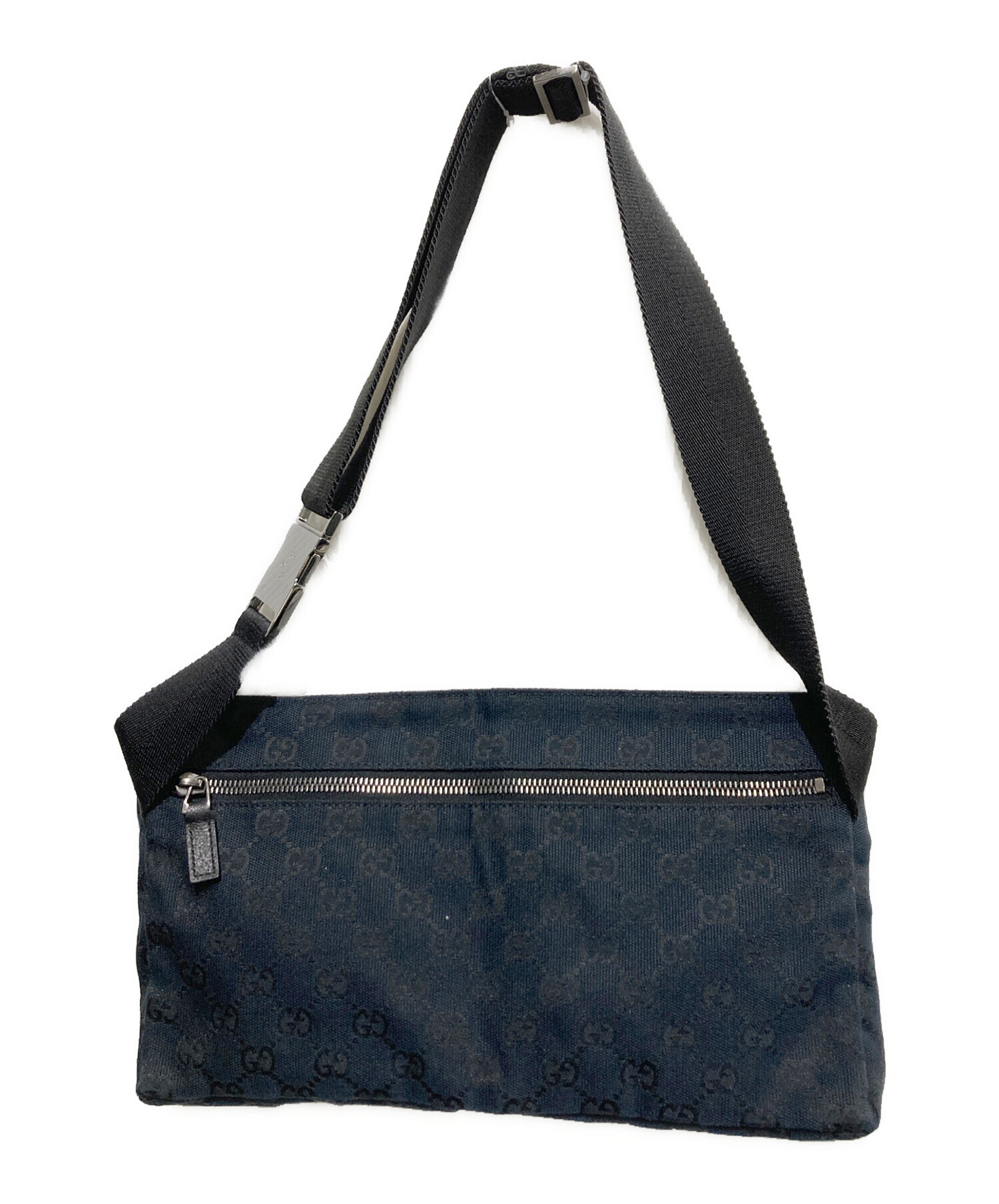 中古・古着通販】GUCCI (グッチ) GGキャンバスボディーバッグ ブラック
