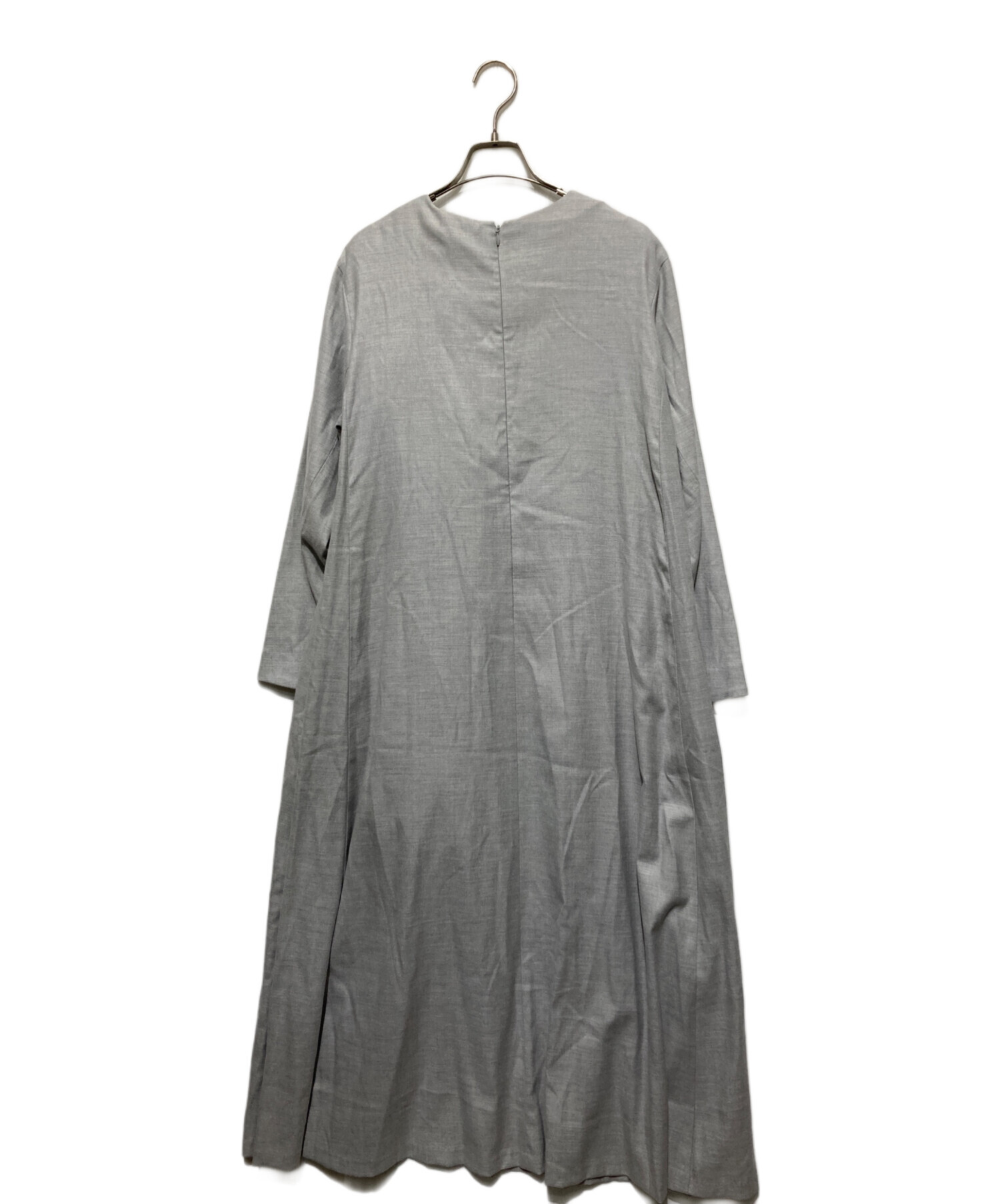 中古・古着通販】ebure (エブール) 長袖ワンピース ライトグレー
