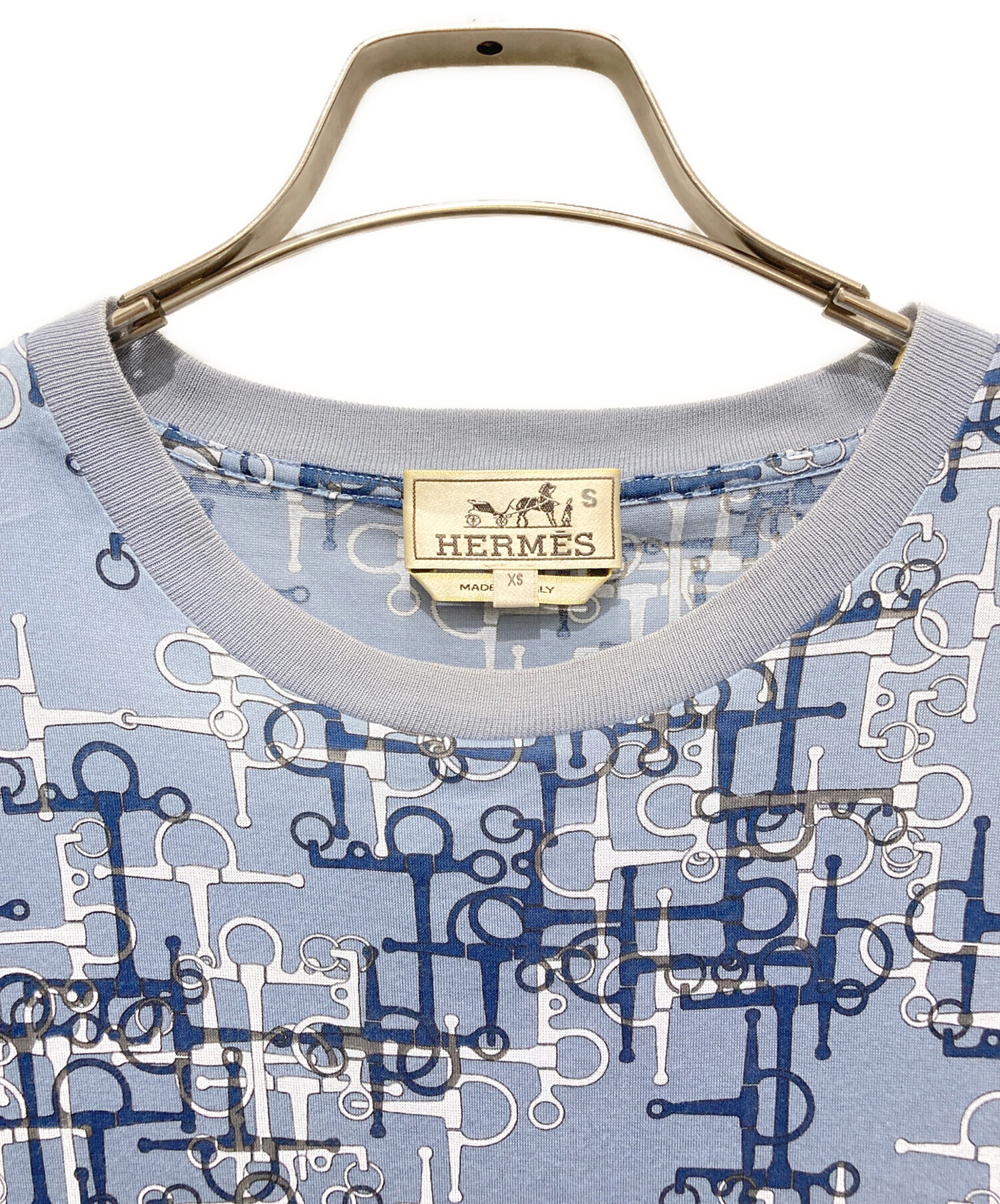 中古・古着通販】HERMES (エルメス) ホースビットTシャツ ブルー