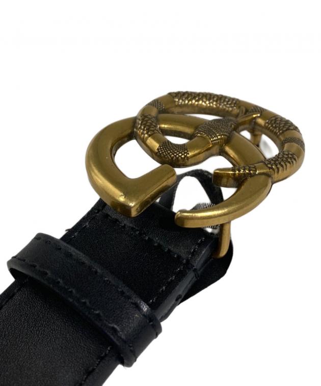 特別価格 gucci ベルト スネークロゴ 中古・古着通販】GUCCI (グッチ) スネークGGマーモント レザーベルト