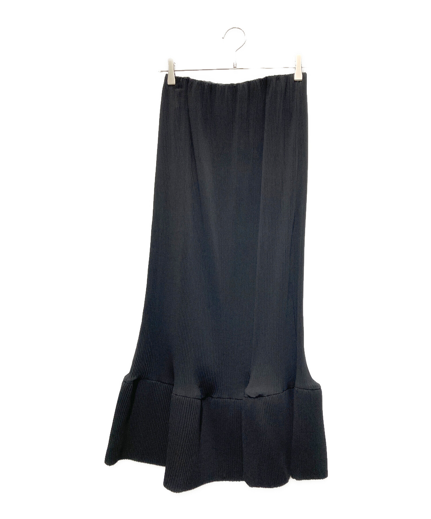 中古・古着通販】ENFOLD (エンフォルド) PLEAT WAVE SKIRT ブラック