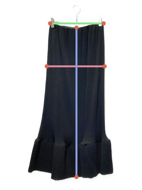 中古・古着通販】ENFOLD (エンフォルド) PLEAT WAVE SKIRT ブラック
