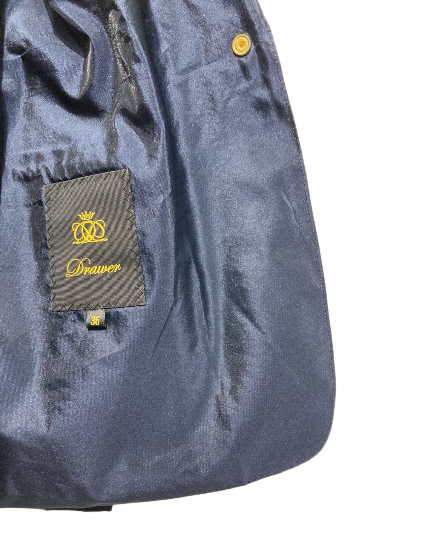 中古・古着通販】DRAWER (ドゥロワー) シルク混ロゴボタンテーラード