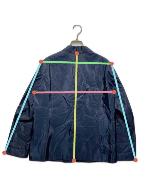 drawer ドゥロワー スソギャザー ジャケット　ネイビー　36 中古・古着通販】DRAWER (ドゥロワー) シルク混ロゴボタンテーラード