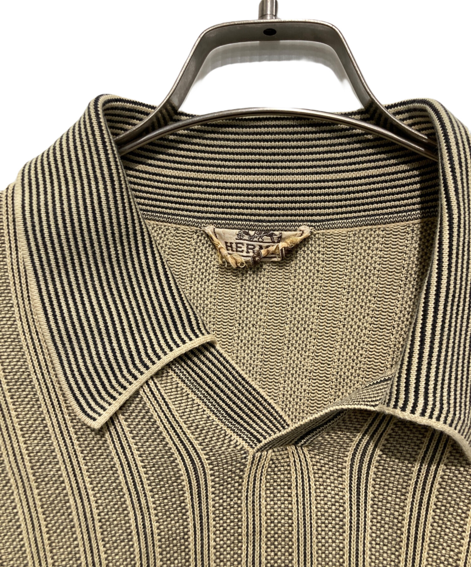 中古・古着通販】HERMES (エルメス) 長袖ニット ベージュ サイズ:L