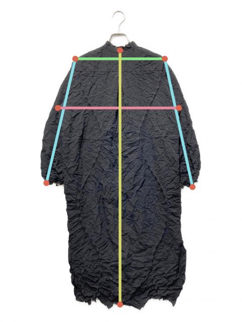 美品 cucuri 有松絞り シャツ ジャケット ワンピース 中古・古着通販】cucuri (ククリ) 有松絞りシャツワンピース ブラック