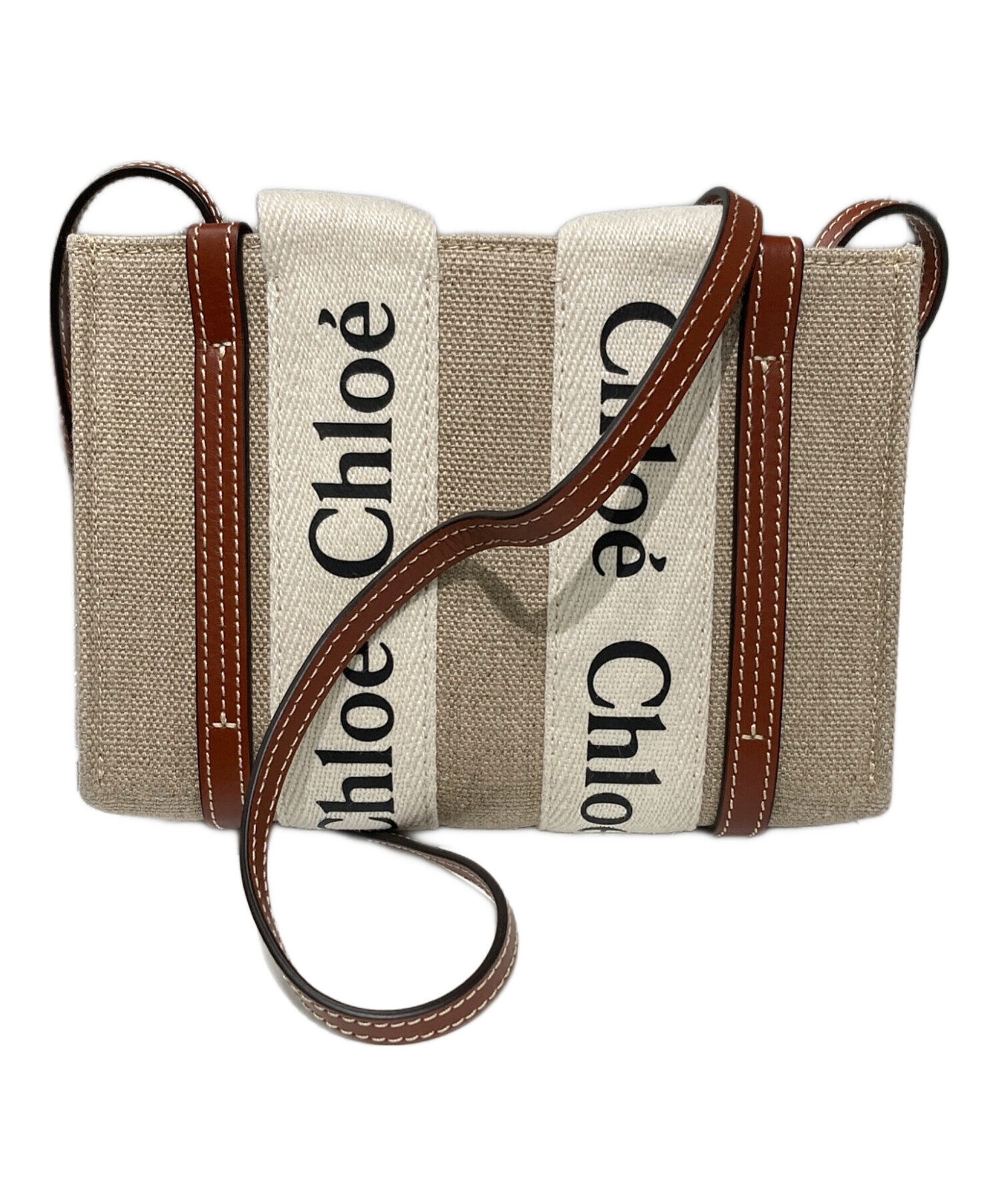 中古・古着通販】Chloe (クロエ) リネン製Woodyミニトートバッグ 