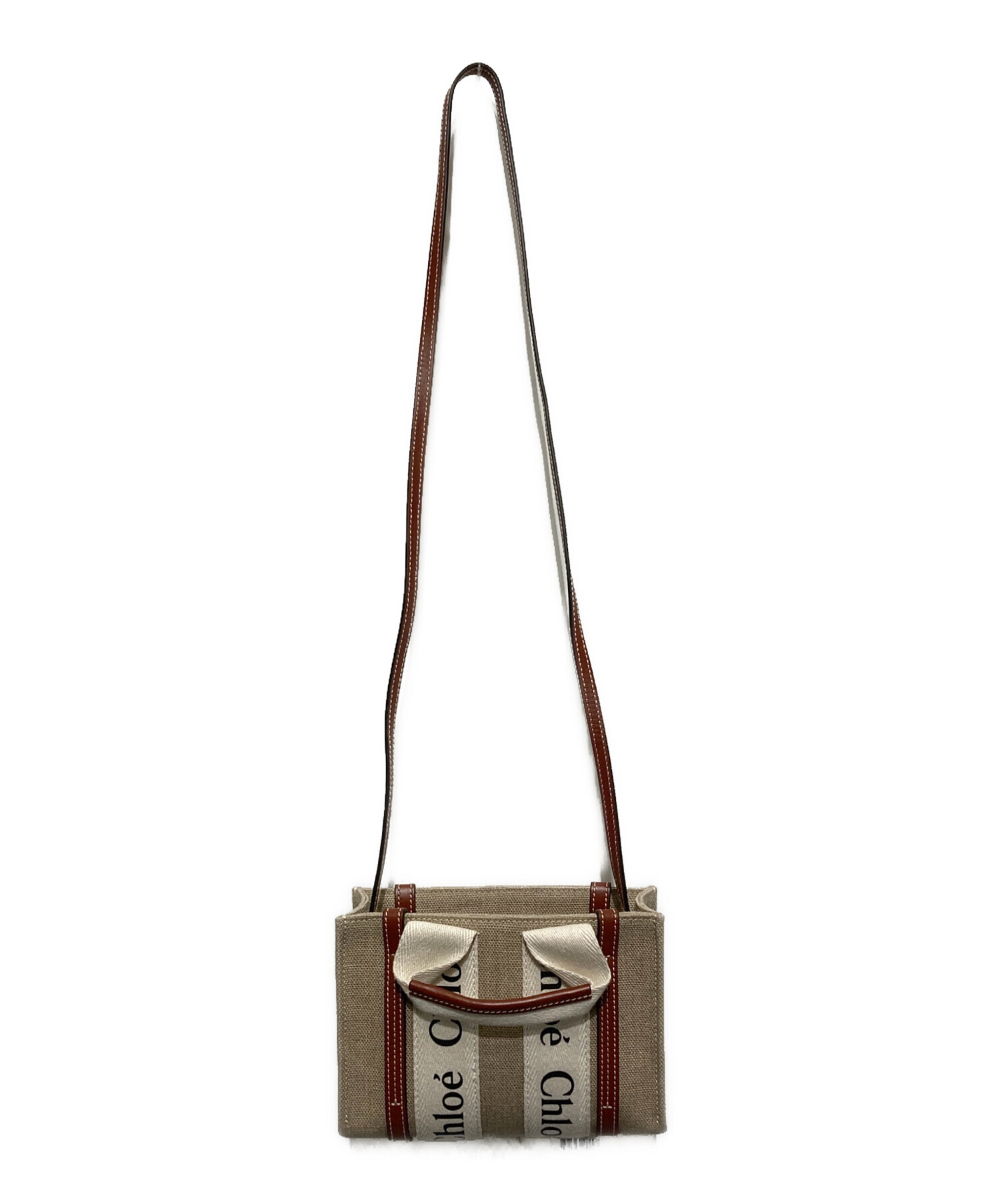 中古・古着通販】Chloe (クロエ) リネン製Woodyミニトートバッグ 