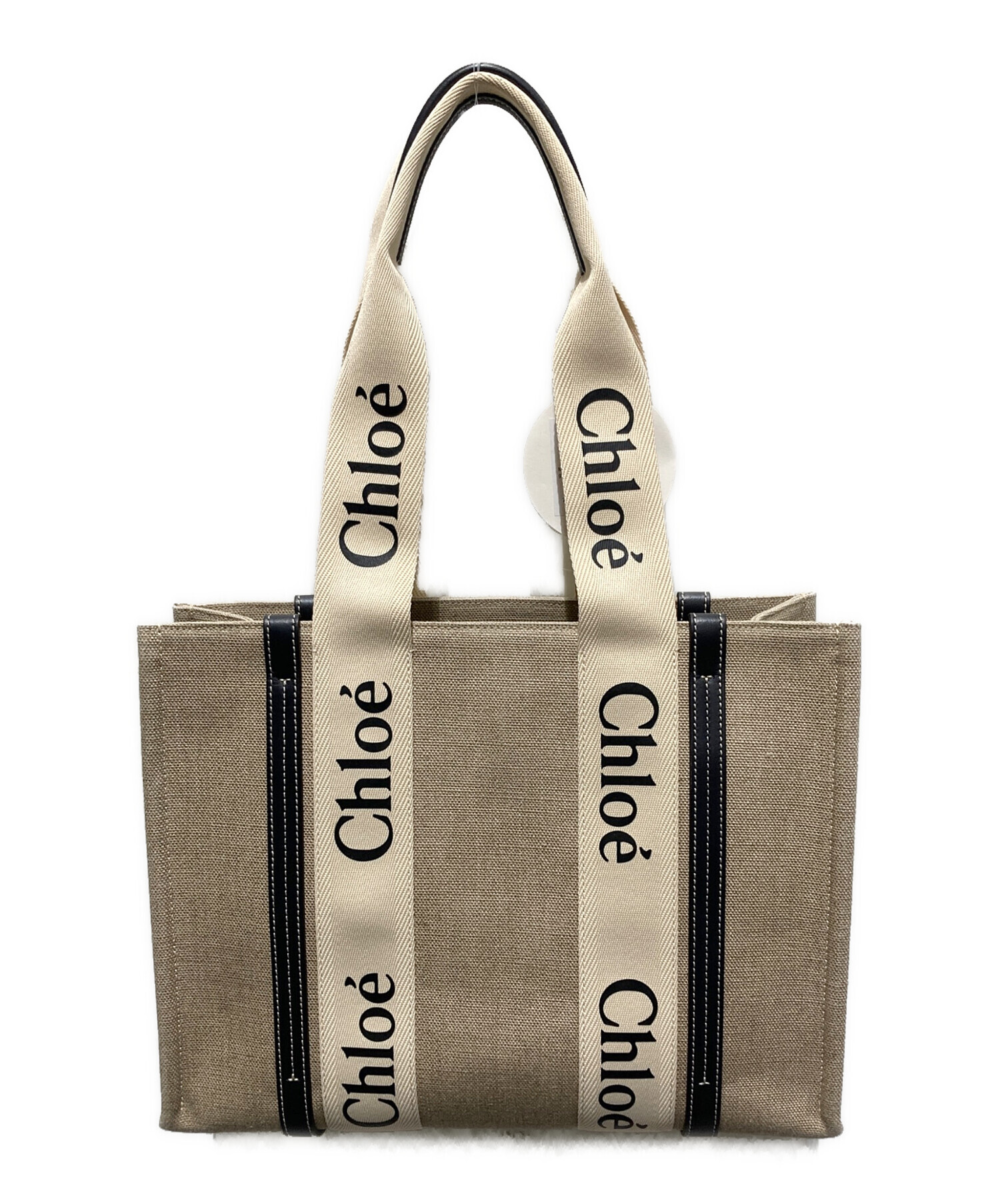 中古・古着通販】Chloe (クロエ) リネン製Woodyトートバッグ ベージュ 